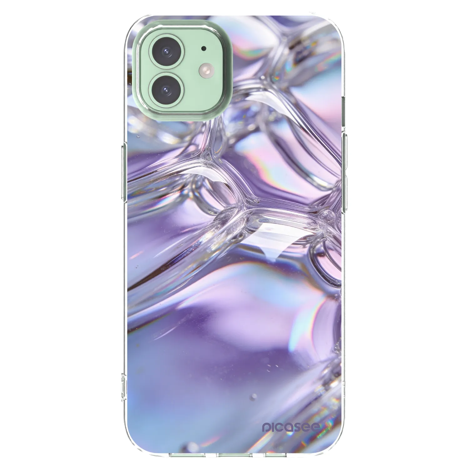 Picasee Apple iPhone 12 Hülle - Transparentes Silikon - Iridescent bubbles