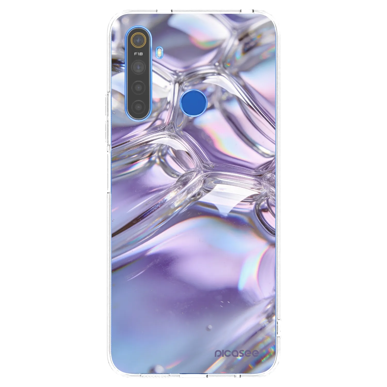 Picasee Realme 5 Hülle - Transparentes Silikon - Iridescent bubbles