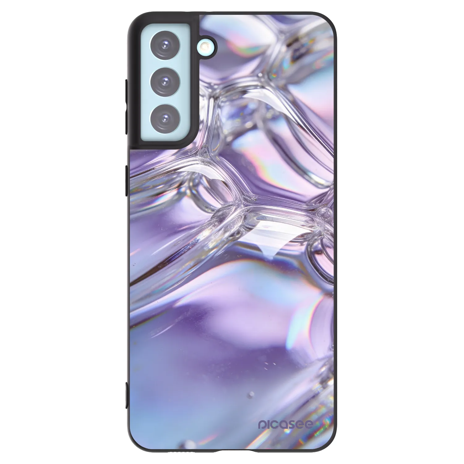 Picasee Samsung Galaxy S21+ 5G G996F Hülle - Schwarzes Silikon - Iridescent bubbles