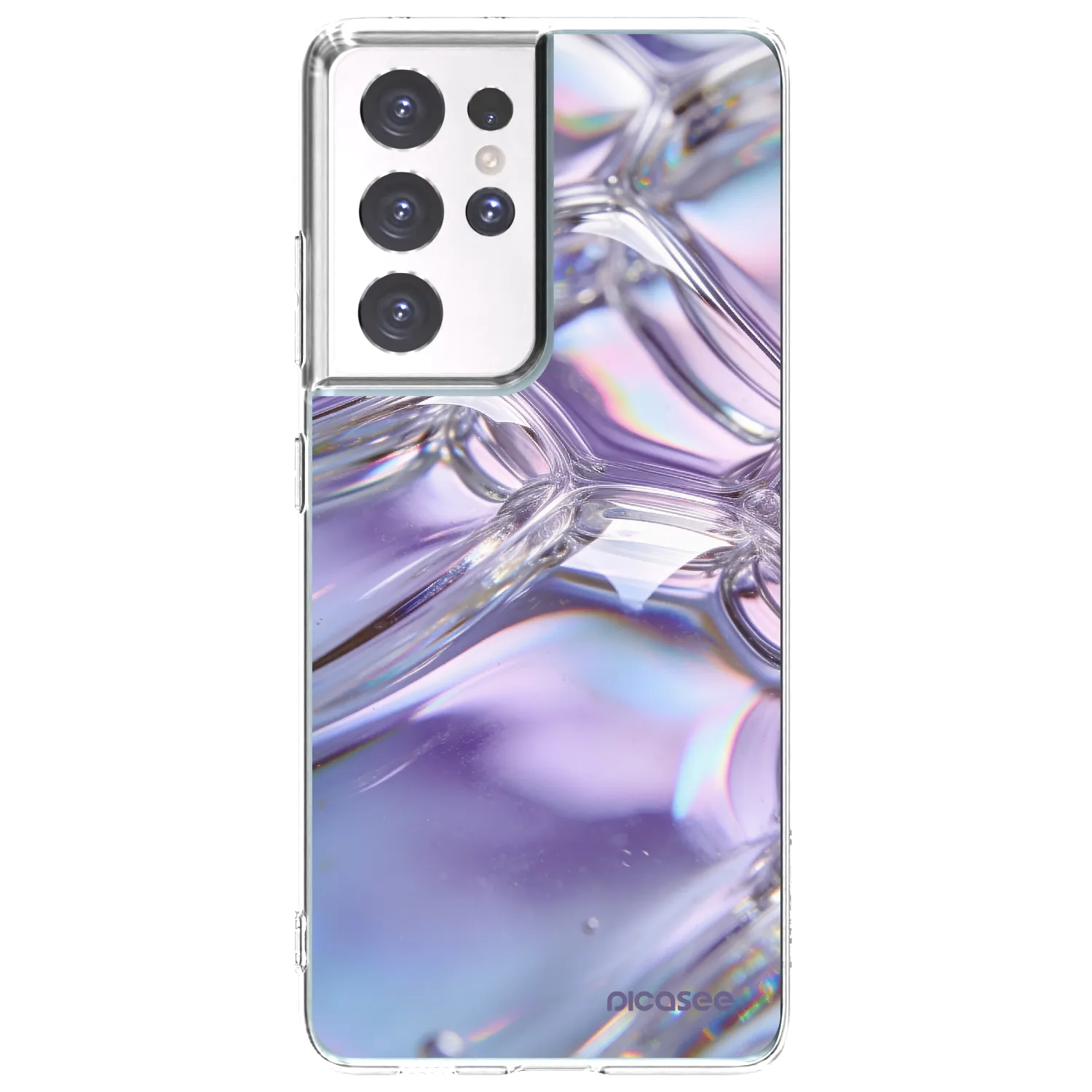 Picasee Samsung Galaxy S21 Ultra 5G G998B Hülle - Transparentes Silikon - Iridescent bubbles