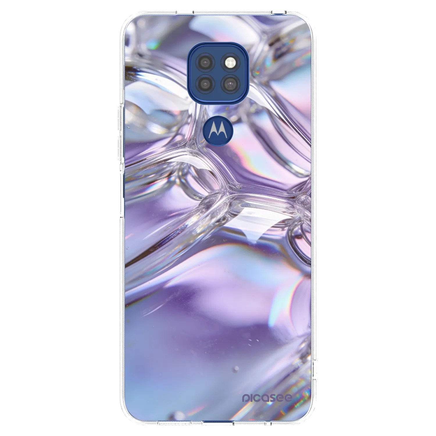Picasee Motorola Moto G9 Play Hülle - Transparentes Silikon - Iridescent bubbles