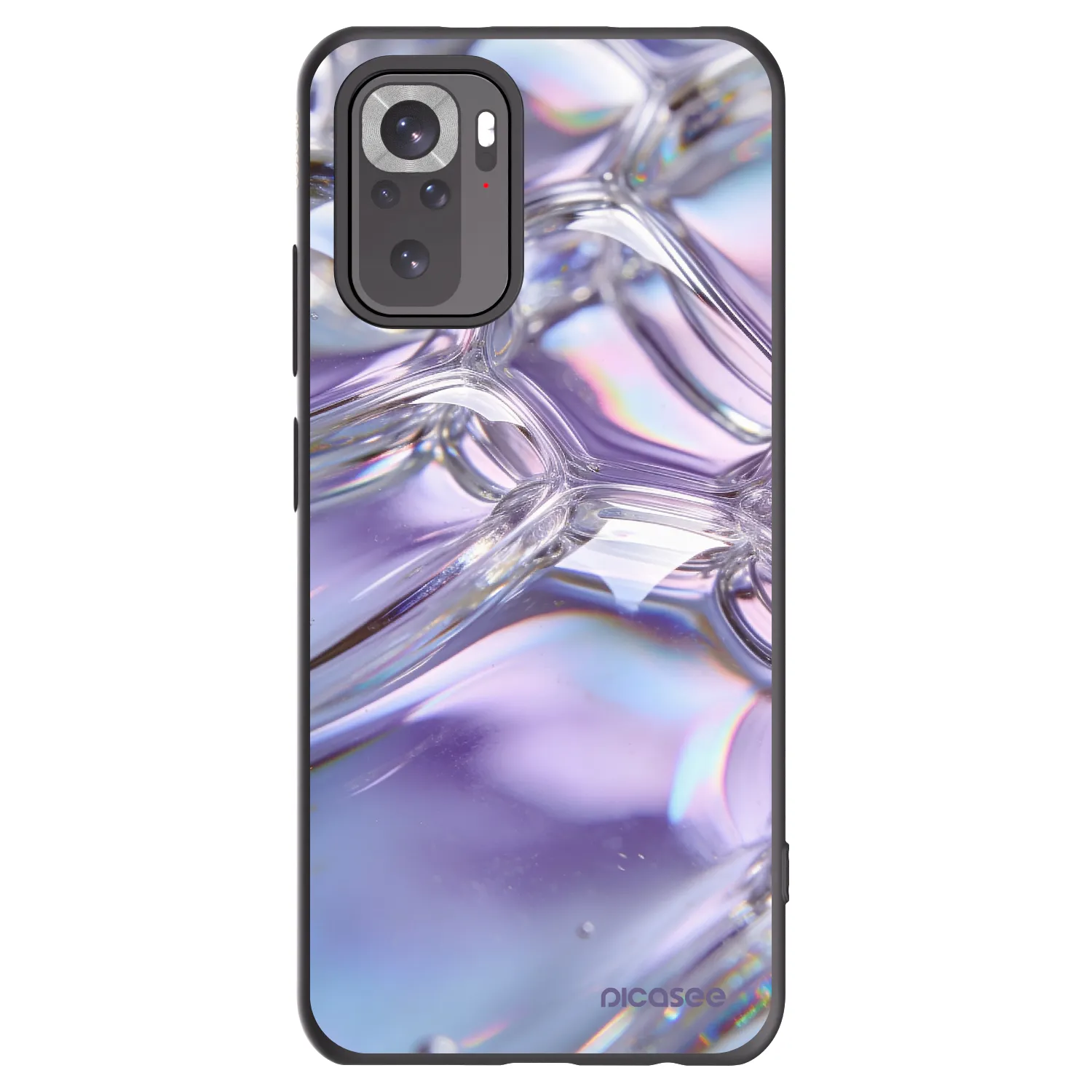 Picasee Xiaomi Redmi Note 10 Hülle - Schwarzes Silikon - Iridescent bubbles