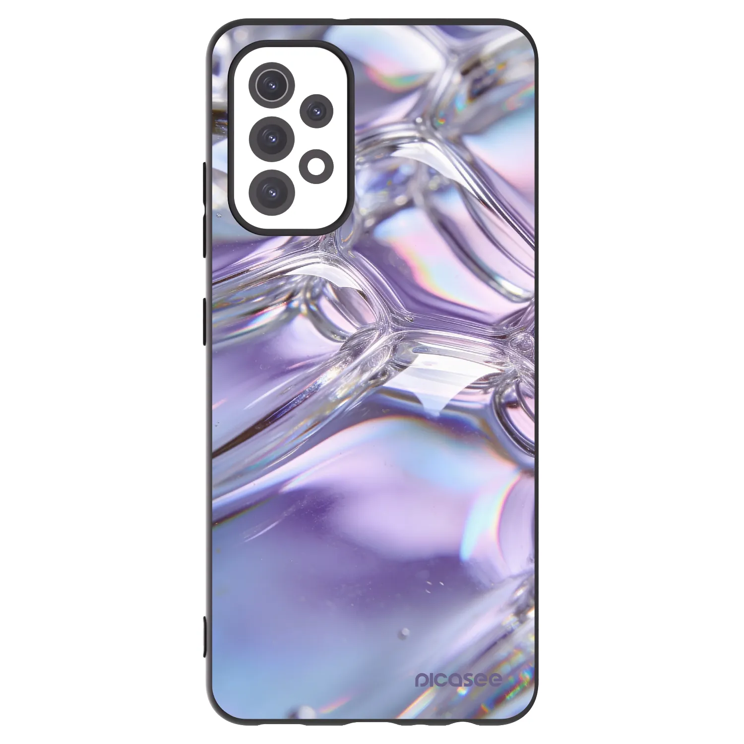 Picasee Samsung Galaxy A32 5G A326B Hülle - Schwarzes Silikon - Iridescent bubbles
