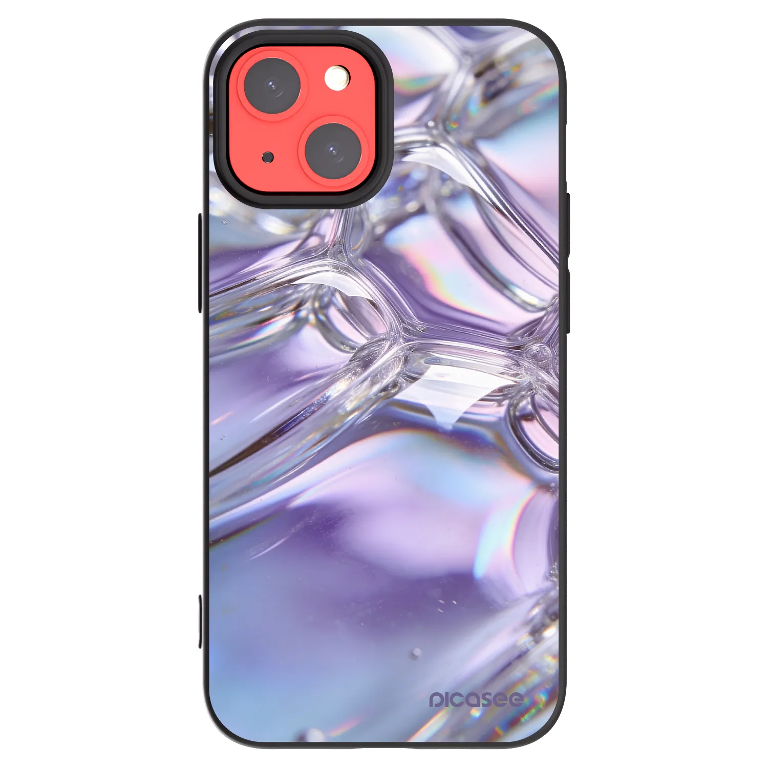 Picasee Apple iPhone 13 mini Hülle - Schwarzes Silikon - Iridescent bubbles