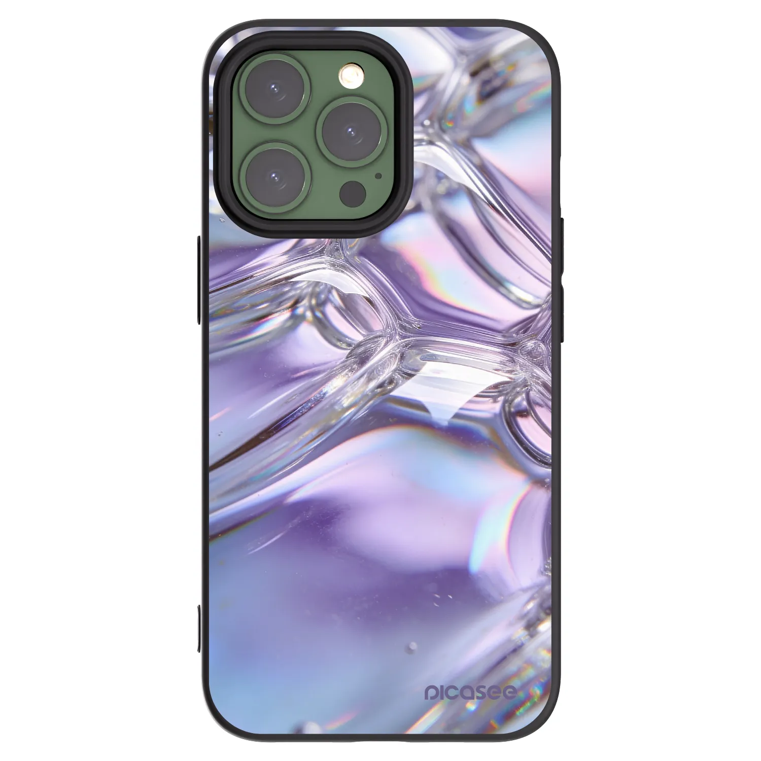 Picasee Apple iPhone 13 Pro Hülle - Schwarzes Silikon - Iridescent bubbles