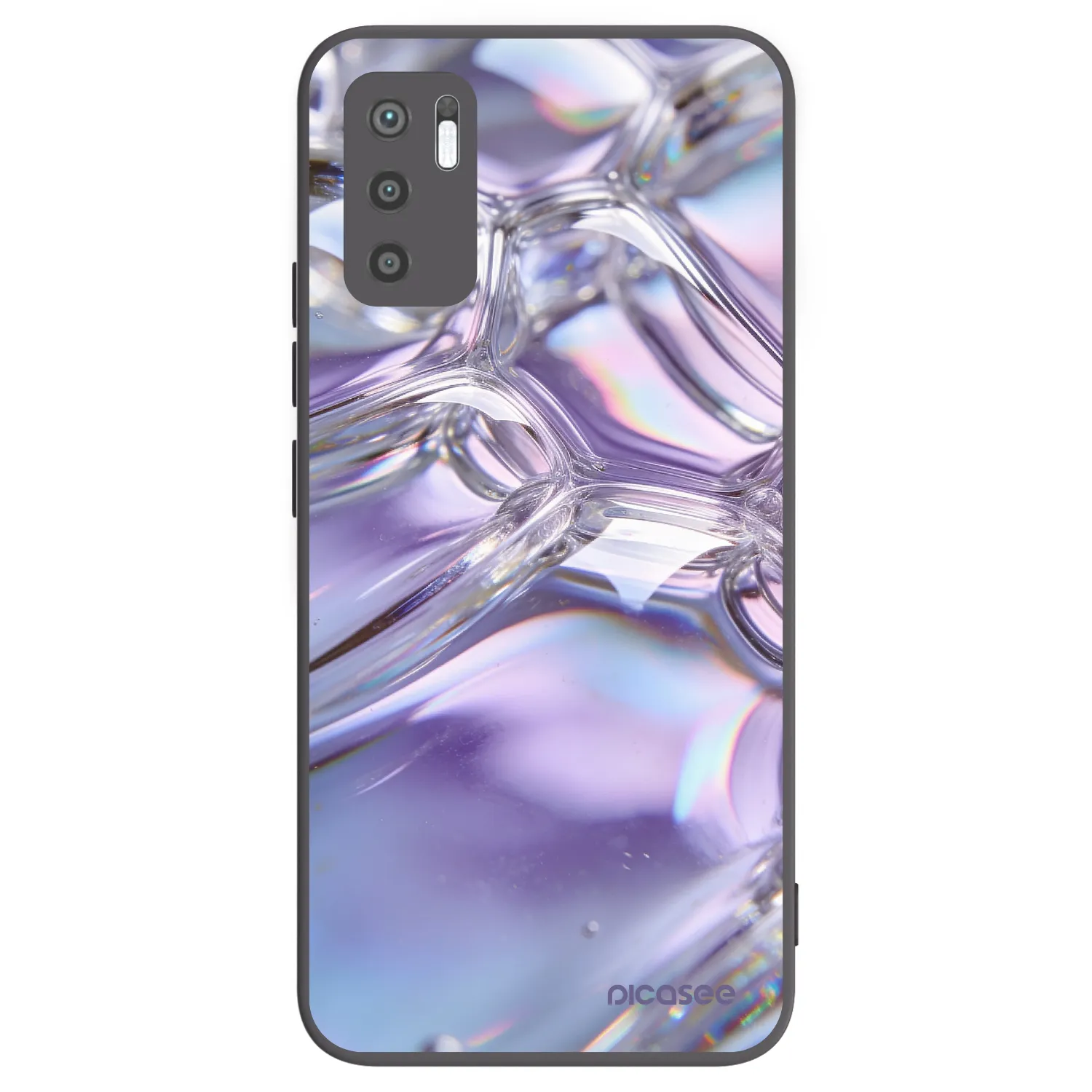 Picasee Xiaomi Redmi Note 10 5G Hülle - Schwarzes Silikon - Iridescent bubbles