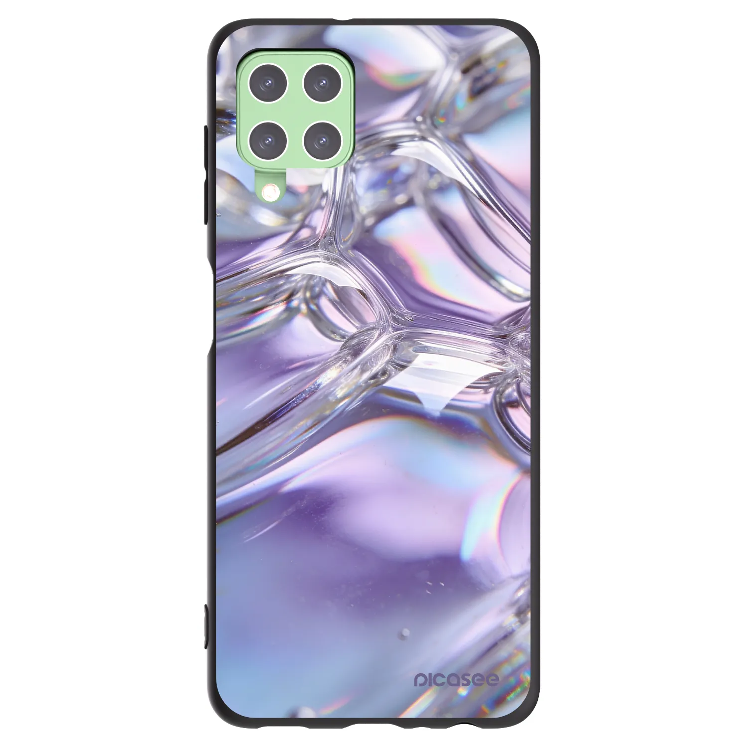 Picasee Samsung Galaxy A22 A225F 4G Hülle - Schwarzes Silikon - Iridescent bubbles