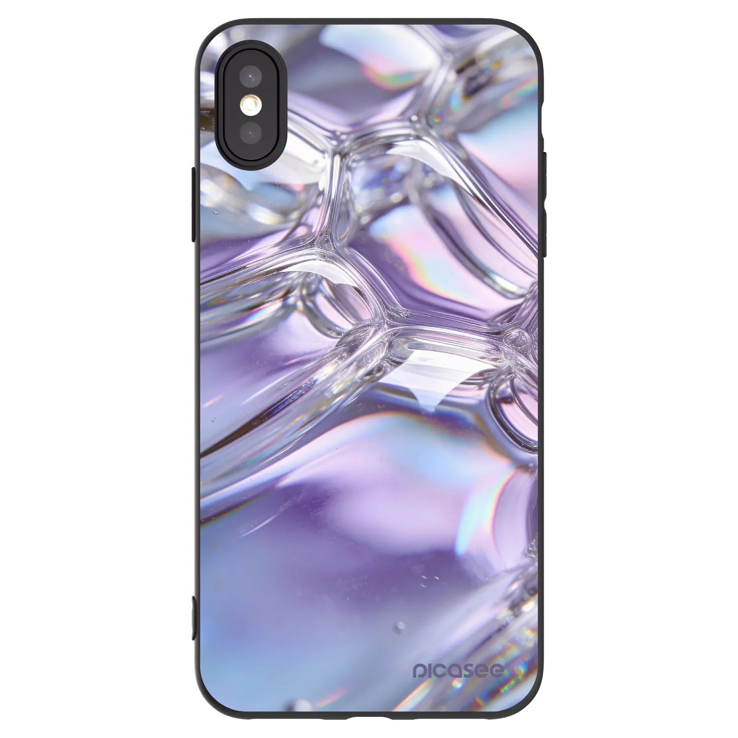 Picasee Apple iPhone XS Max Hülle - Schwarzes Silikon - Iridescent bubbles