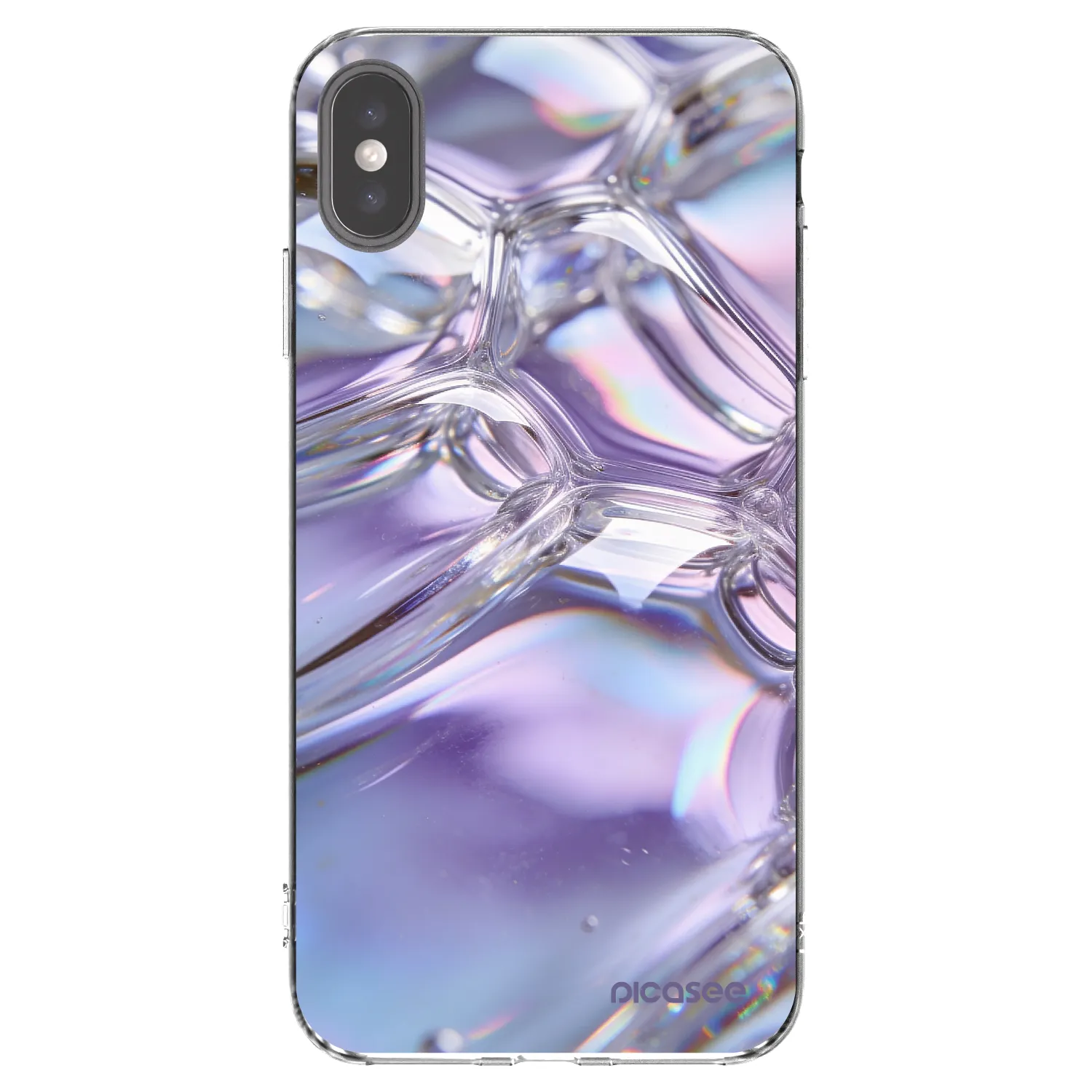 Picasee Apple iPhone XS Max Hülle - Transparentes Silikon - Iridescent bubbles