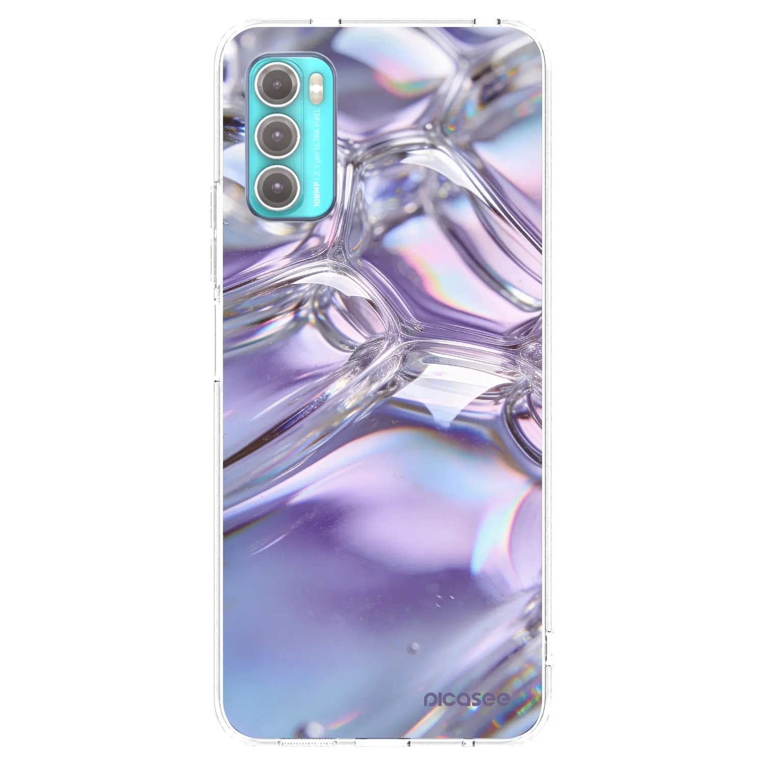 Picasee Motorola Moto G60 Hülle - Transparentes Silikon - Iridescent bubbles