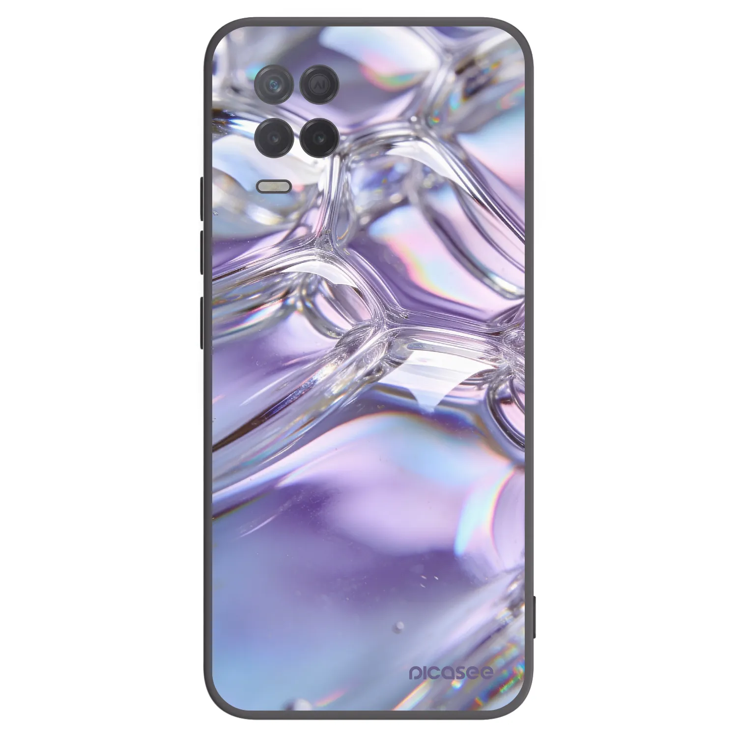 Picasee Realme 8 5G Hülle - Schwarzes Silikon - Iridescent bubbles