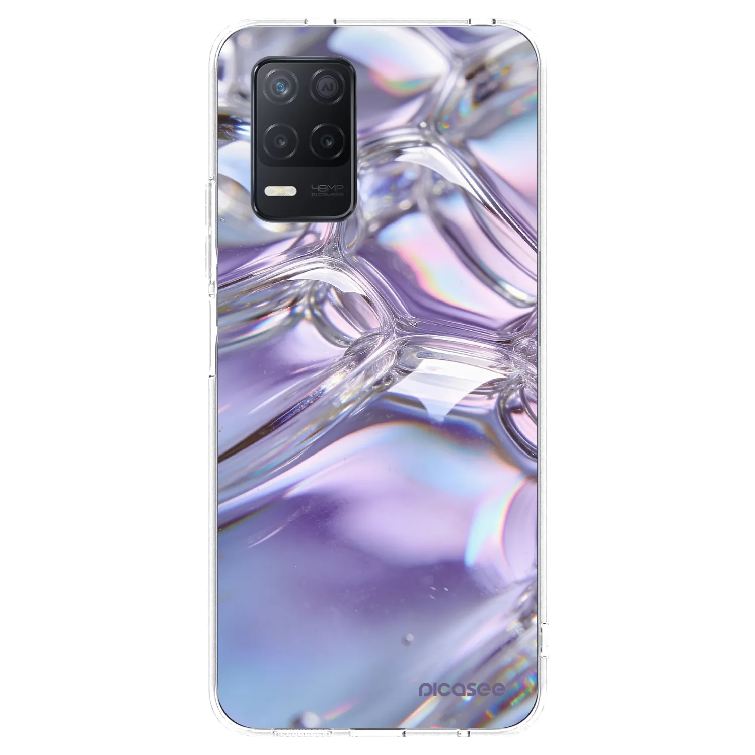 Picasee Realme 8 5G Hülle - Transparentes Silikon - Iridescent bubbles