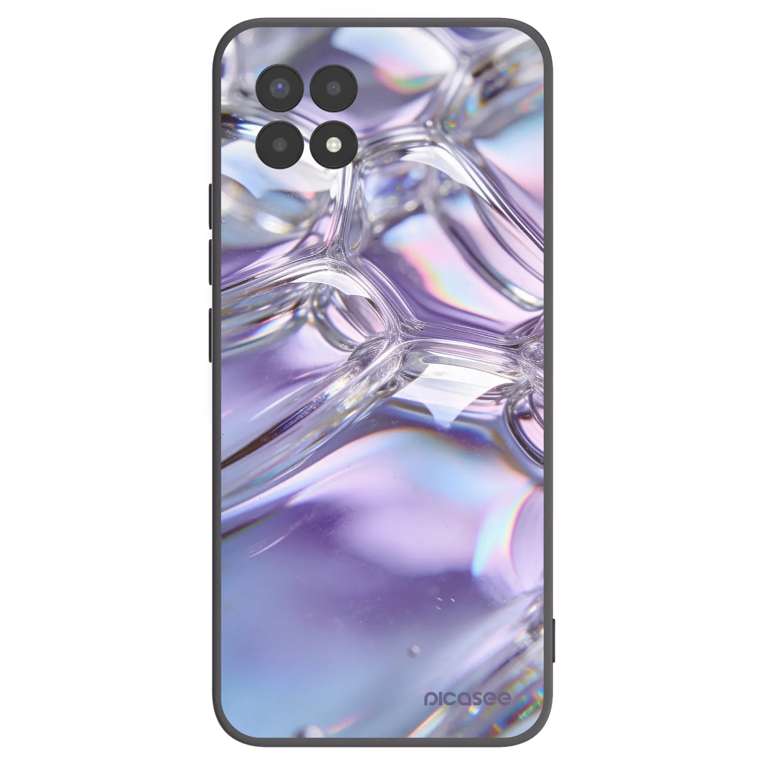 Picasee Realme 8i Hülle - Schwarzes Silikon - Iridescent bubbles