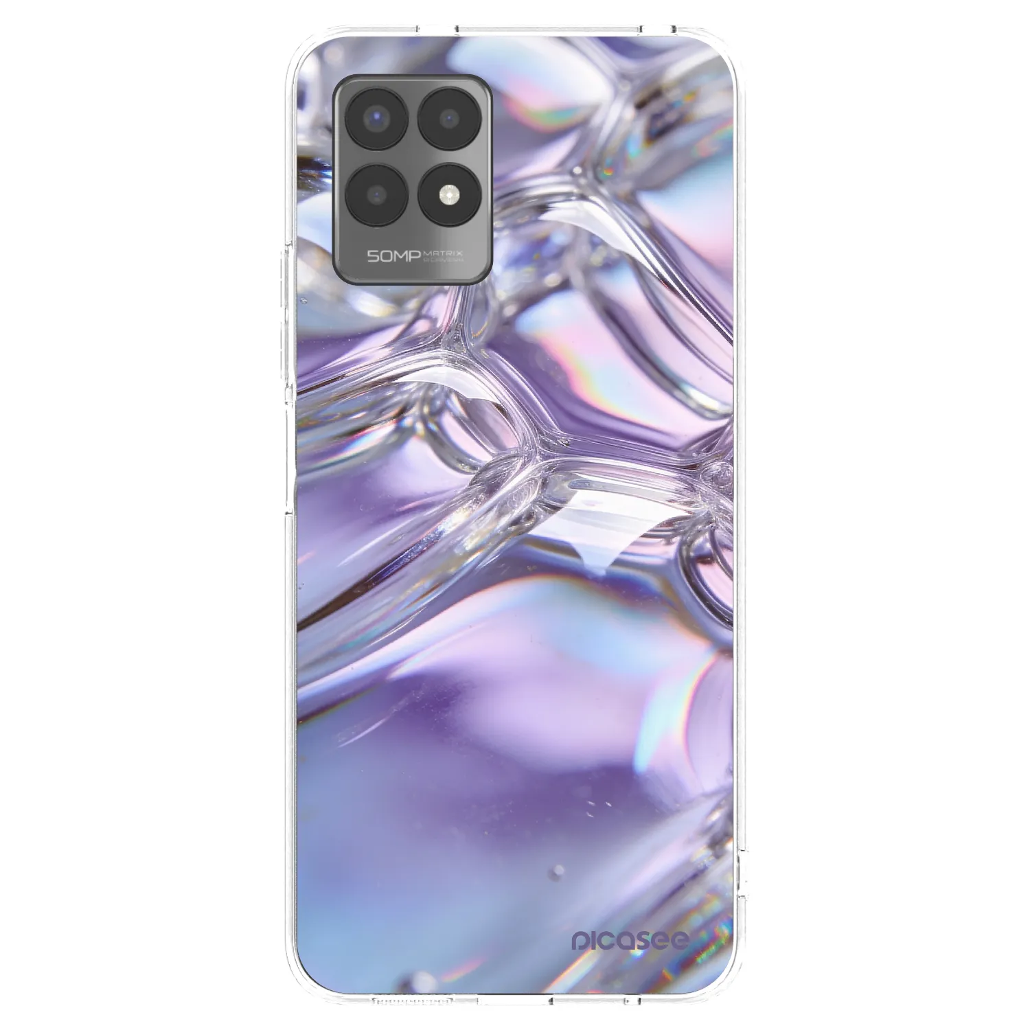 Picasee Realme 8i Hülle - Transparentes Silikon - Iridescent bubbles