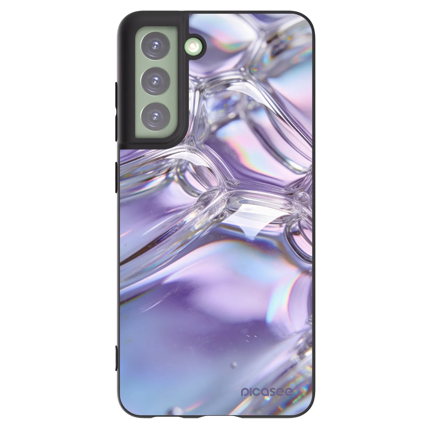 Picasee Samsung Galaxy S21 FE 5G Hülle - Schwarzes Silikon - Iridescent bubbles
