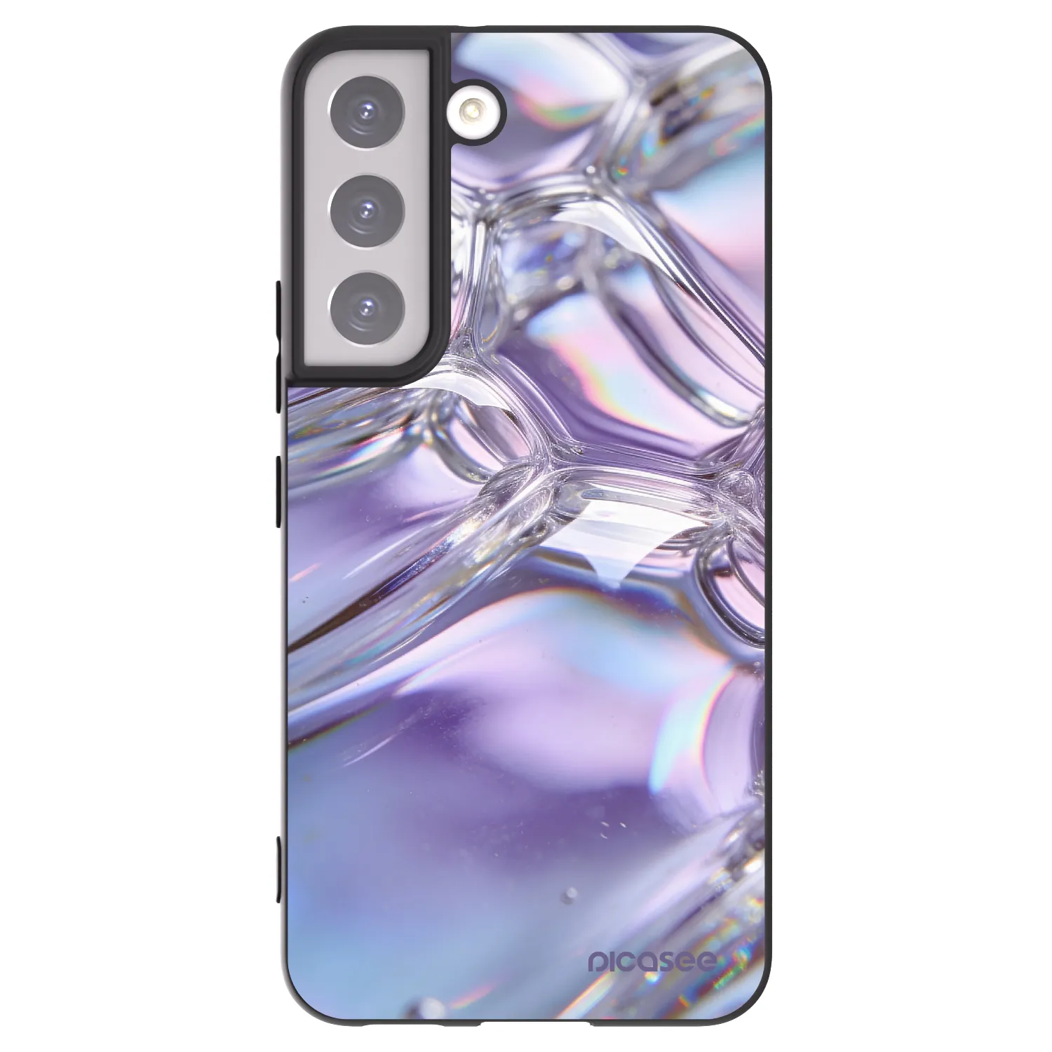 Picasee Samsung Galaxy S22 5G Hülle - Schwarzes Silikon - Iridescent bubbles