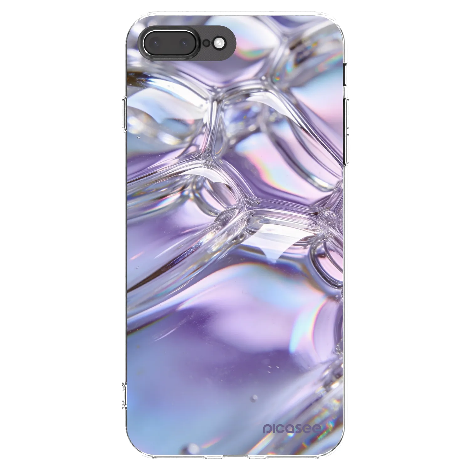Picasee Apple iPhone 7 Plus Hülle - Transparentes Silikon - Iridescent bubbles
