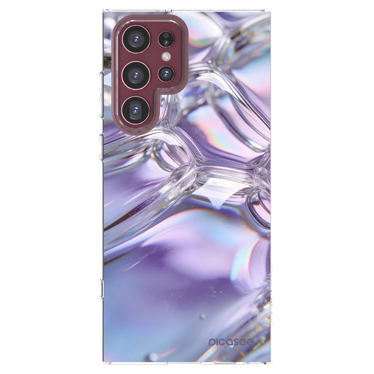 Picasee Samsung Galaxy S22 Ultra 5G Hülle - Transparentes Silikon - Iridescent bubbles