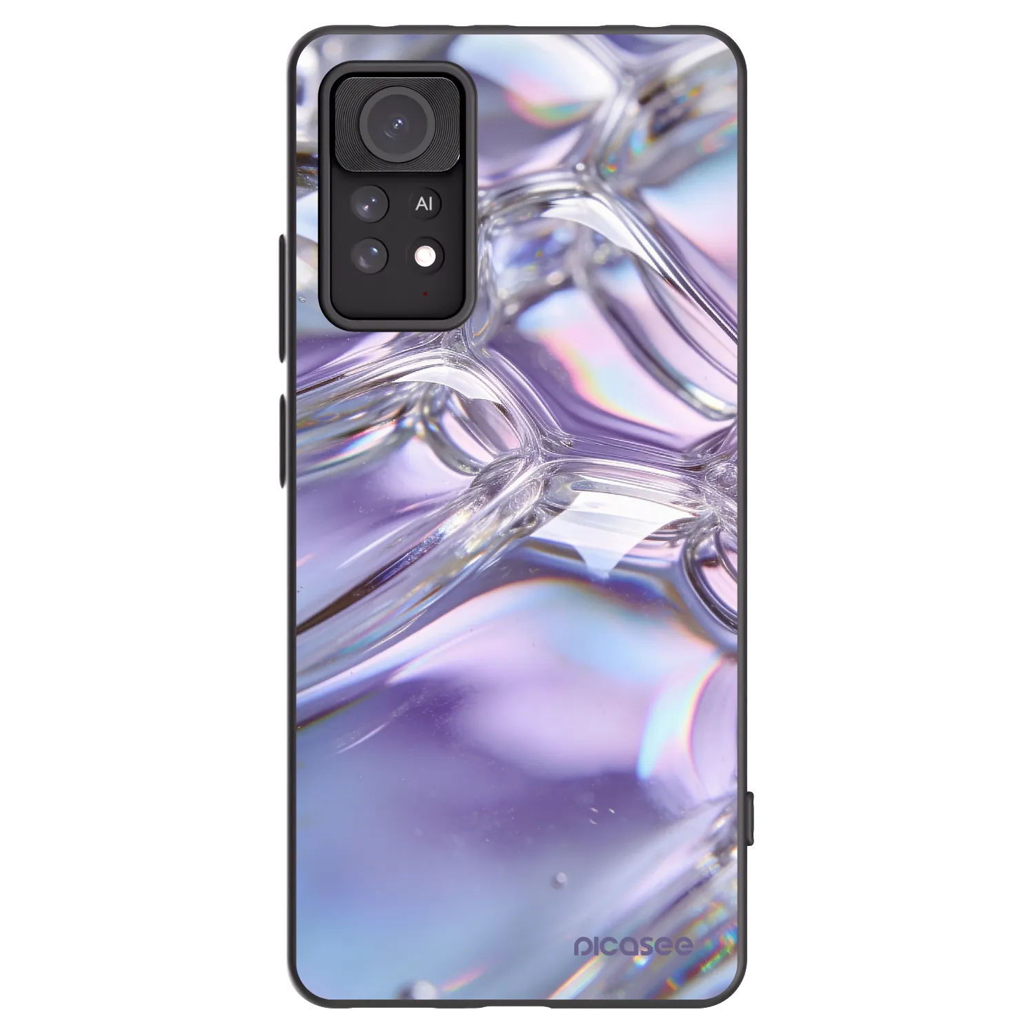 Picasee Xiaomi Redmi Note 11 Pro 5G Hülle - Schwarzes Silikon - Iridescent bubbles