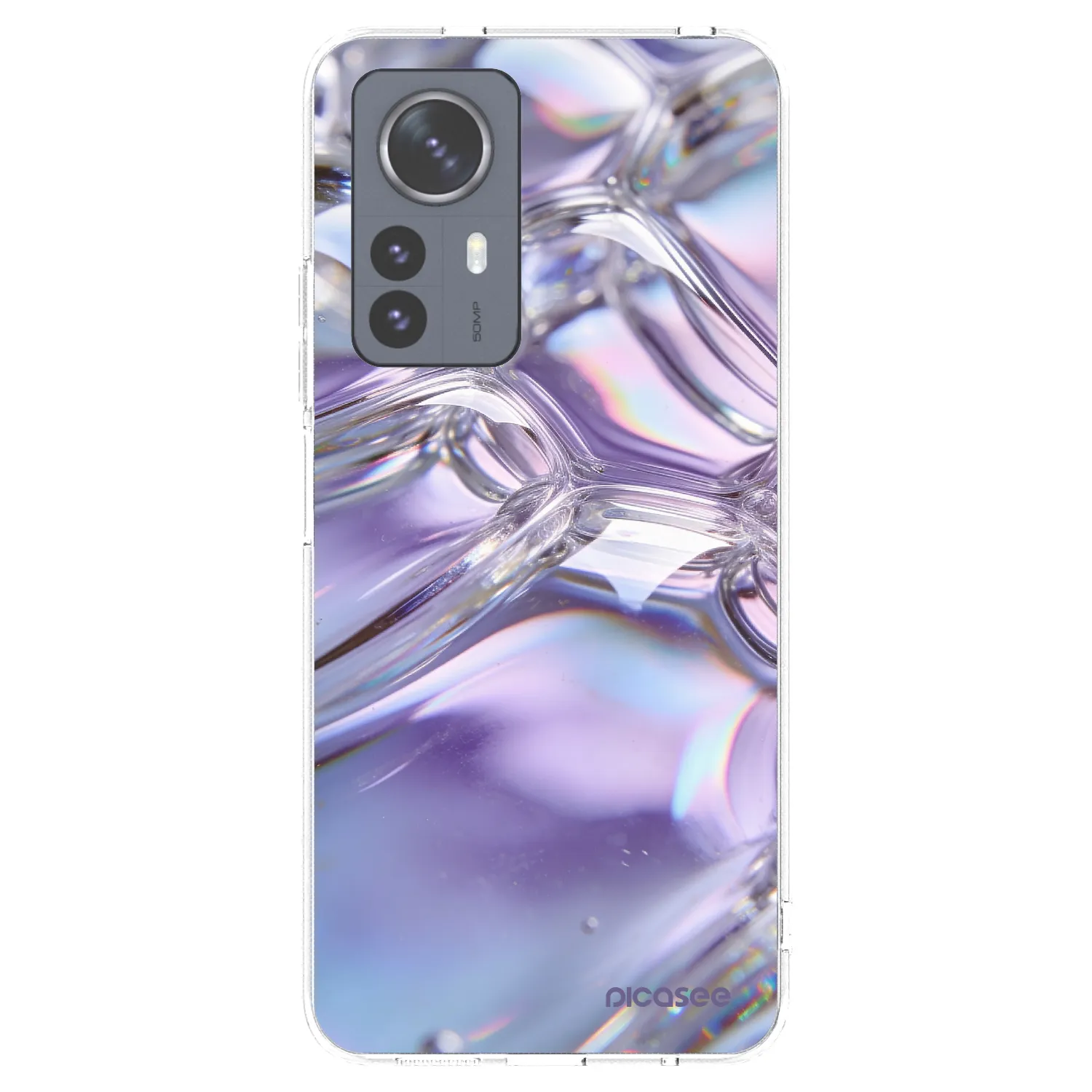Picasee Xiaomi 12 Pro Hülle - Transparentes Silikon - Iridescent bubbles