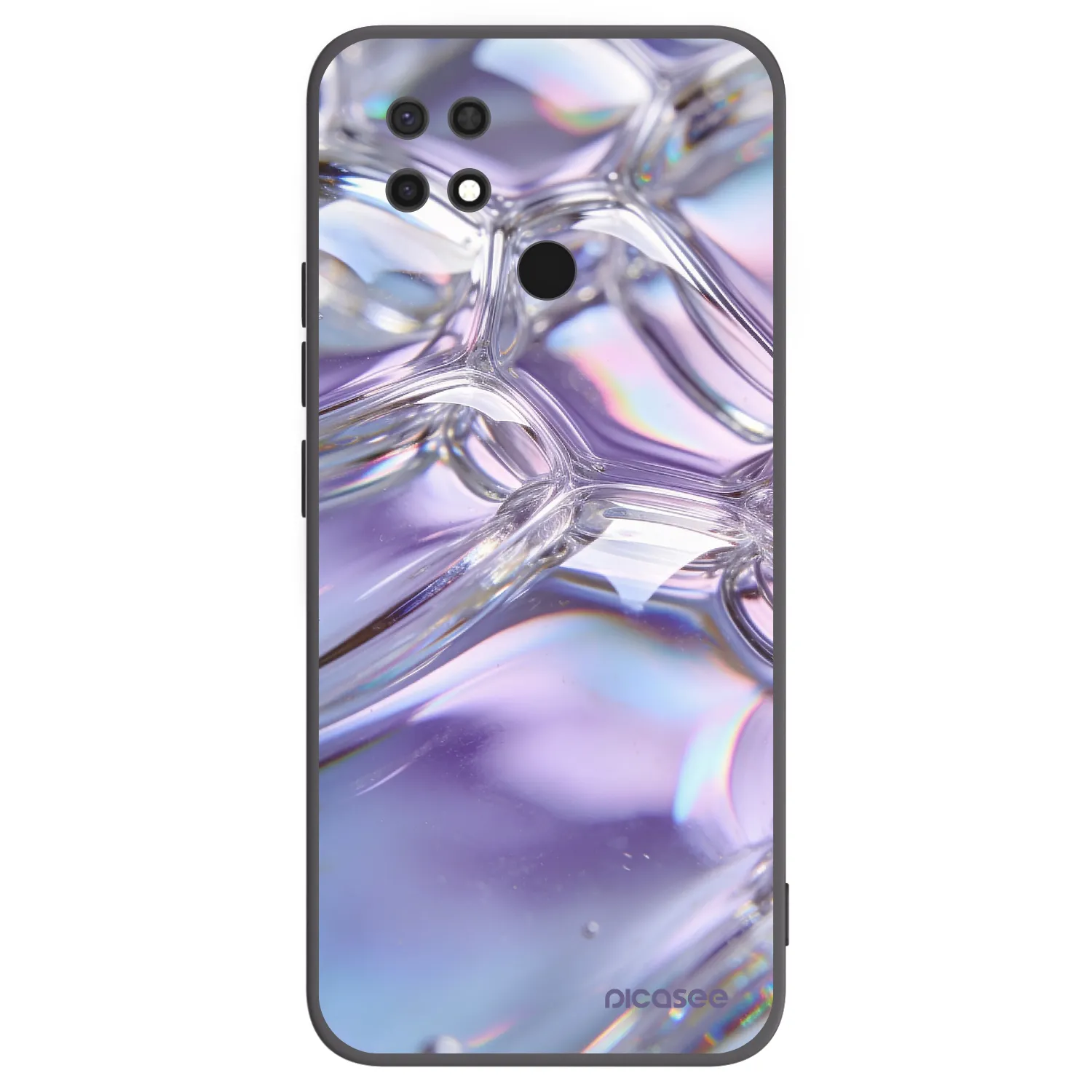 Picasee Xiaomi Redmi 10C Hülle - Schwarzes Silikon - Iridescent bubbles