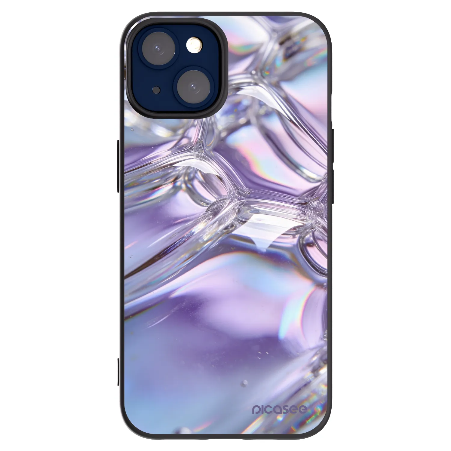 Picasee Apple iPhone 14 Hülle - Schwarzes Silikon - Iridescent bubbles