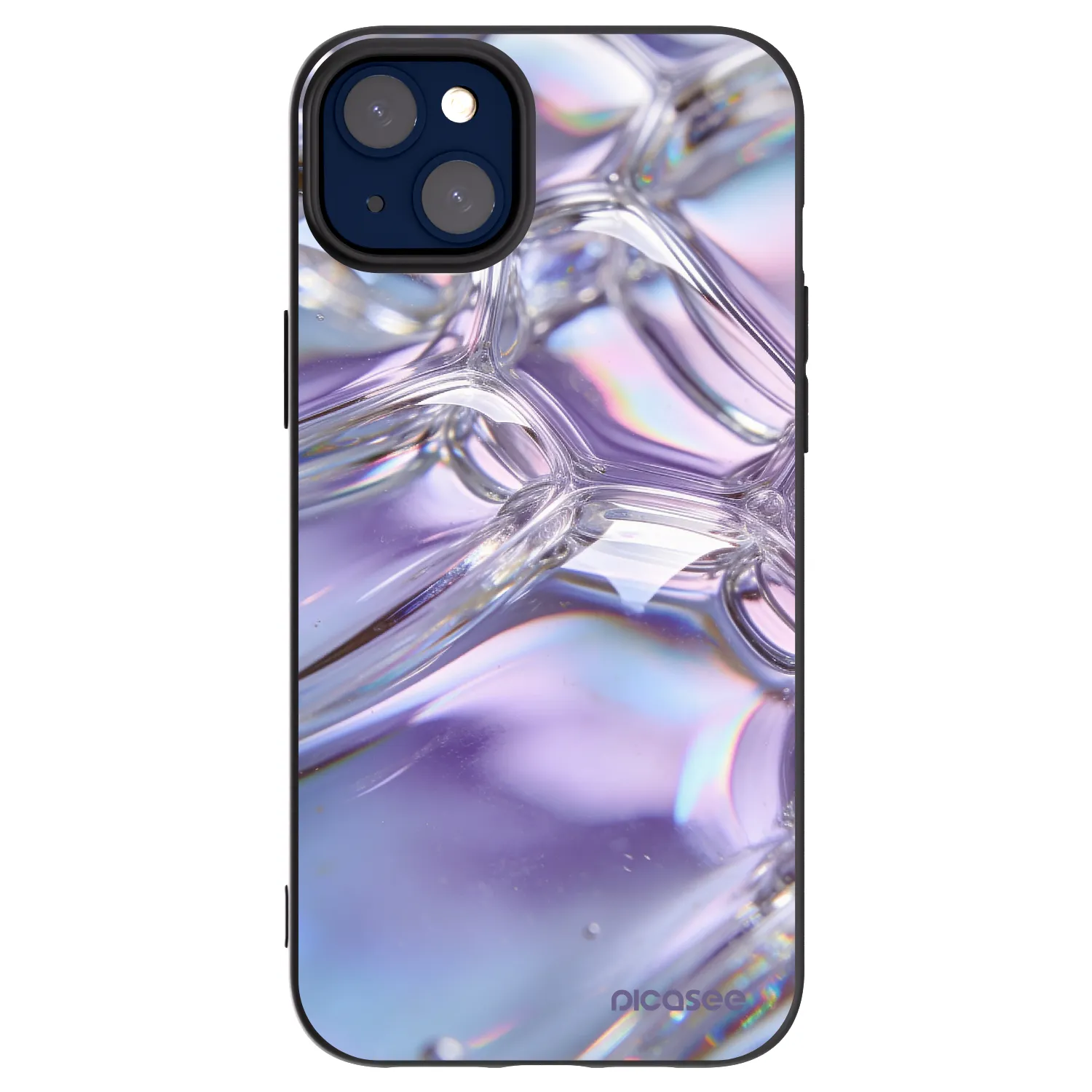 Picasee Apple iPhone 14 Plus Hülle - Schwarzes Silikon - Iridescent bubbles