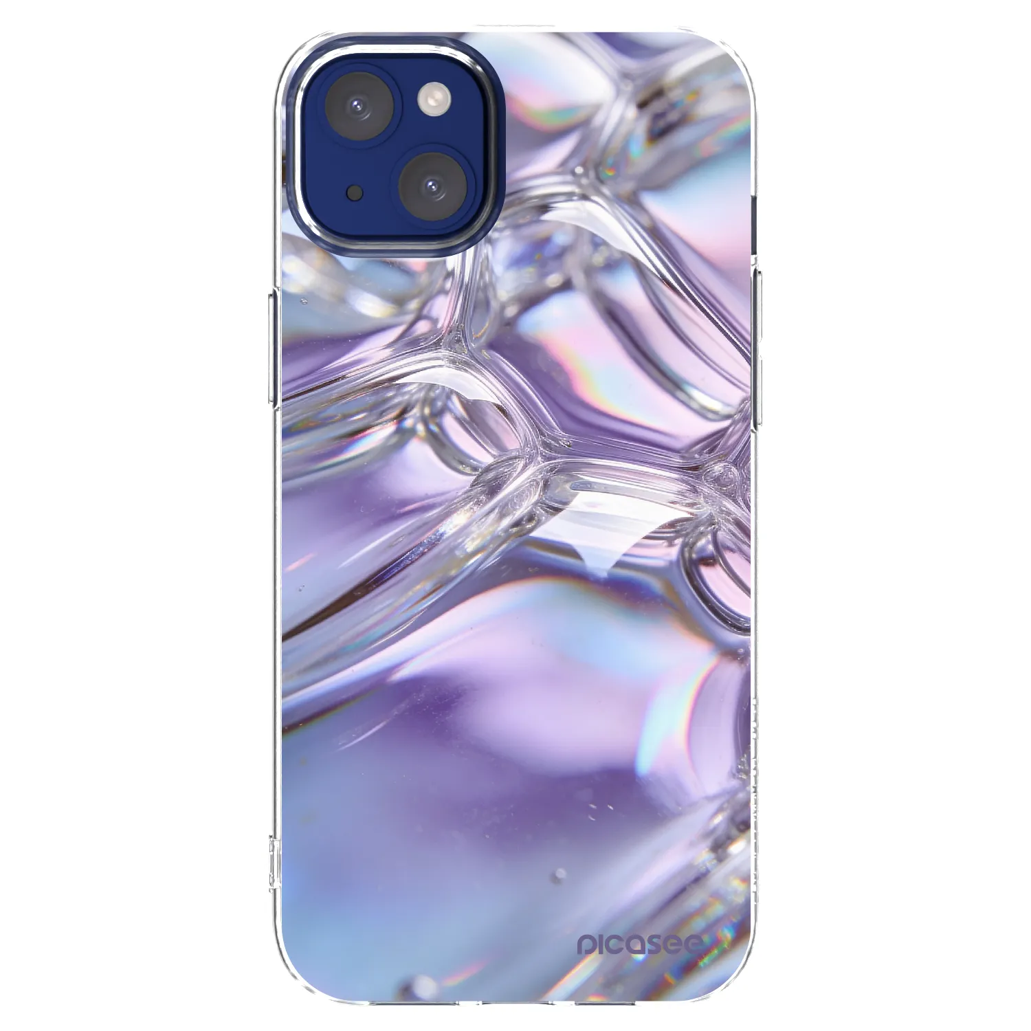 Picasee Apple iPhone 14 Plus Hülle - Transparentes Silikon - Iridescent bubbles