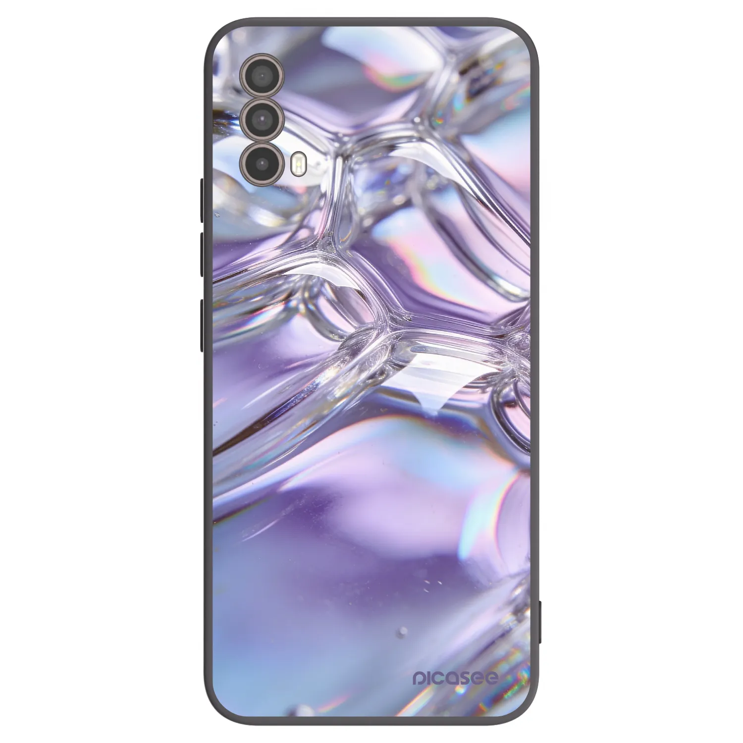 Picasee Motorola Moto E40 Hülle - Schwarzes Silikon - Iridescent bubbles