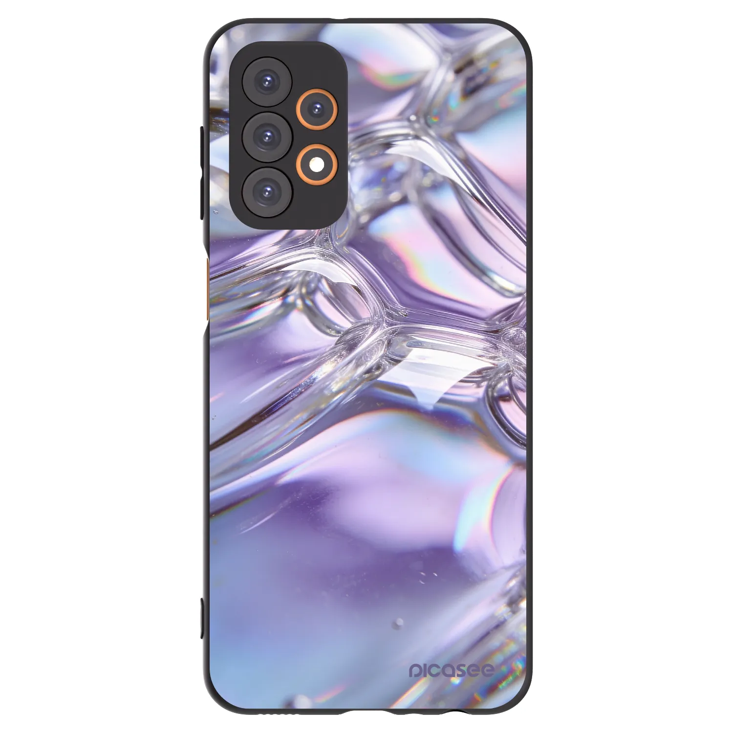 Picasee Samsung Galaxy A23 A235F 4G Hülle - Schwarzes Silikon - Iridescent bubbles