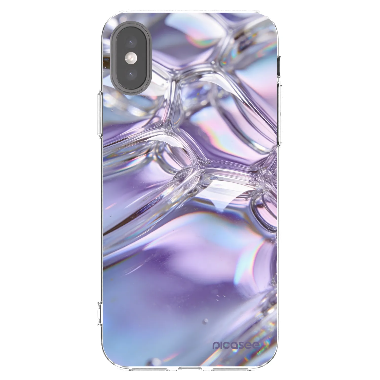 Picasee Apple iPhone X/XS Hülle - Transparentes Silikon - Iridescent bubbles