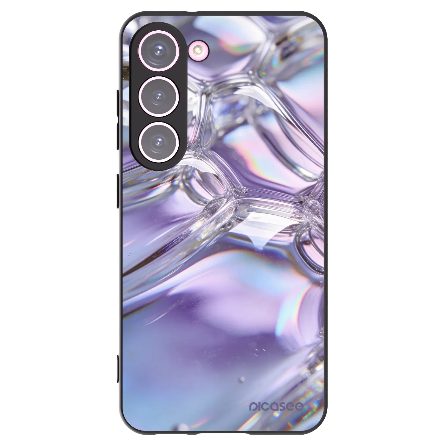 Picasee Samsung Galaxy S23 5G Hülle - Schwarzes Silikon - Iridescent bubbles