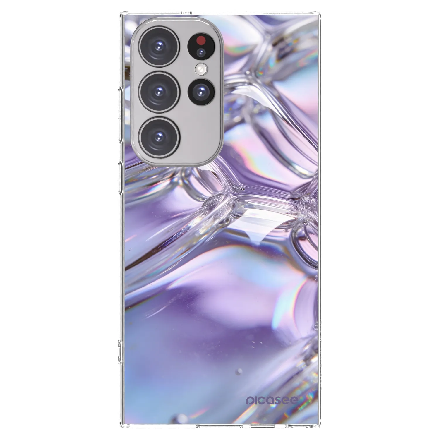 Picasee Samsung Galaxy S23 Ultra 5G Hülle - Transparentes Silikon - Iridescent bubbles