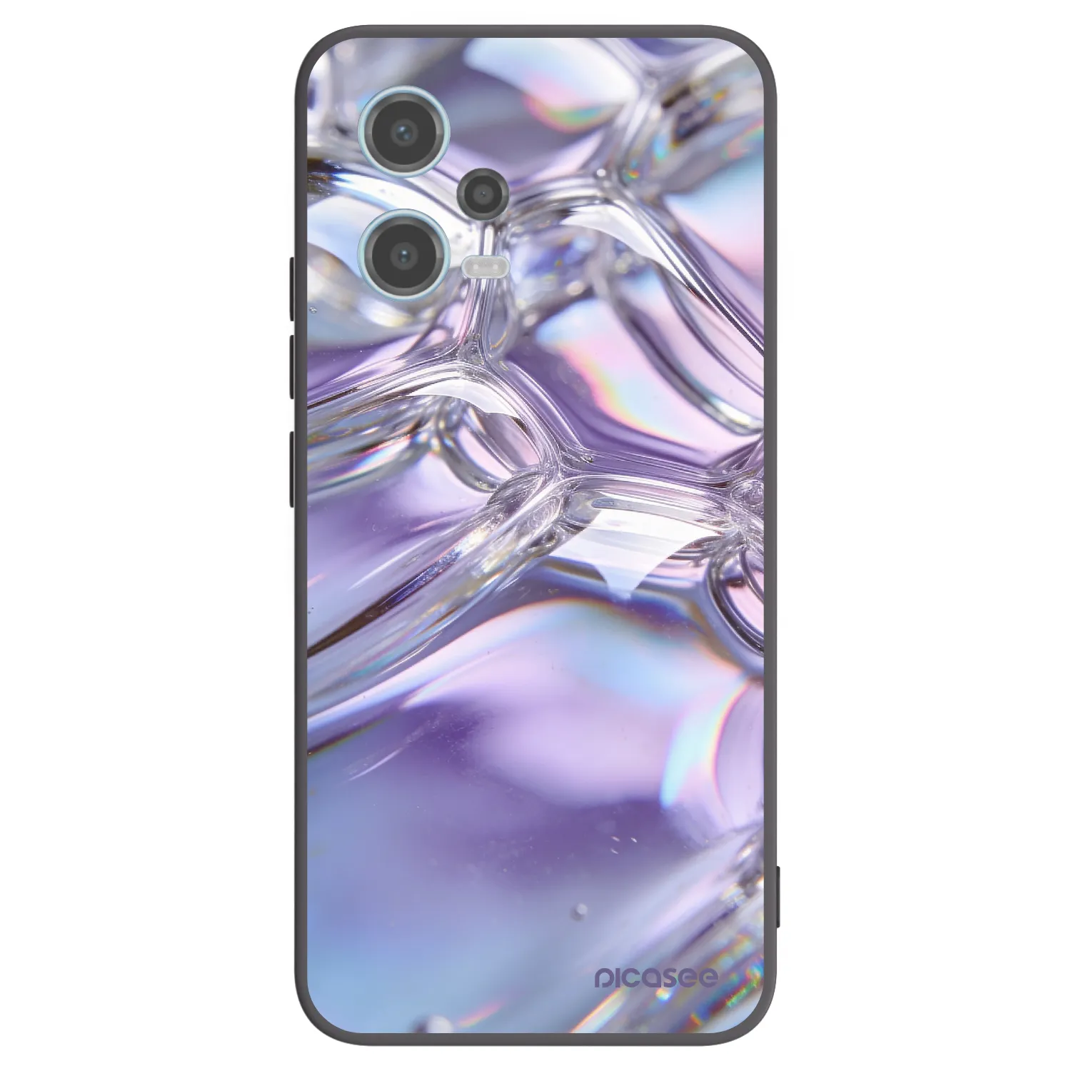 Picasee Xiaomi Redmi Note 12 5G Hülle - Schwarzes Silikon - Iridescent bubbles