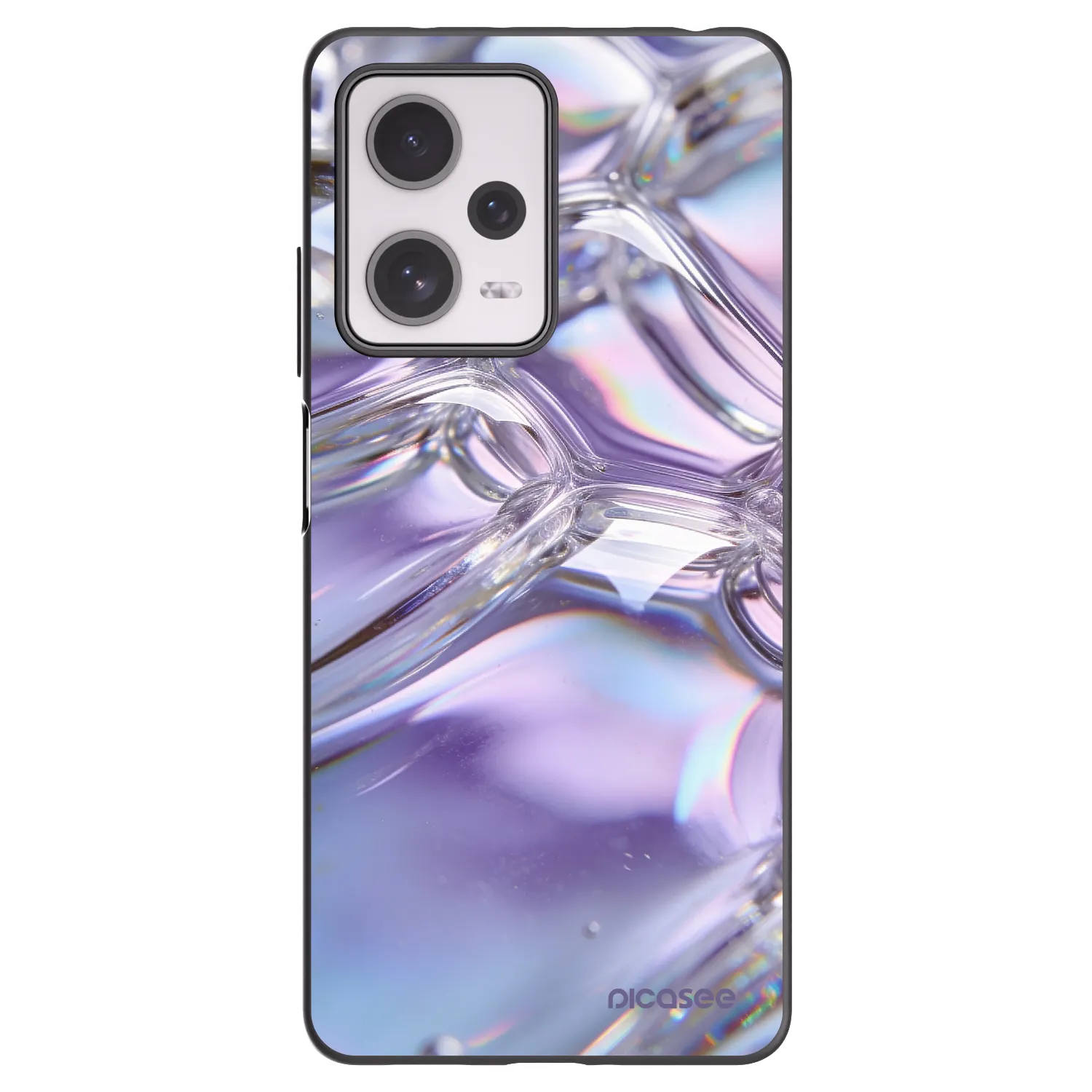 Picasee Xiaomi Redmi Note 12 Pro+ 5G Hülle - Schwarzes Silikon - Iridescent bubbles