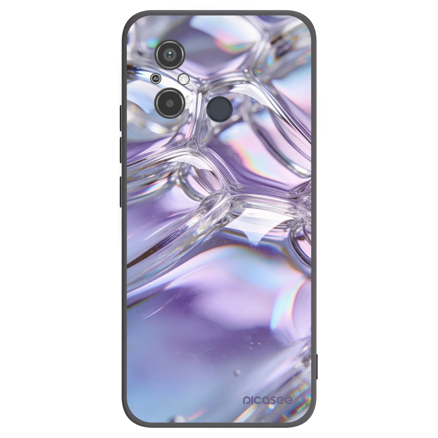 Picasee Xiaomi Redmi 12C Hülle - Schwarzes Silikon - Iridescent bubbles
