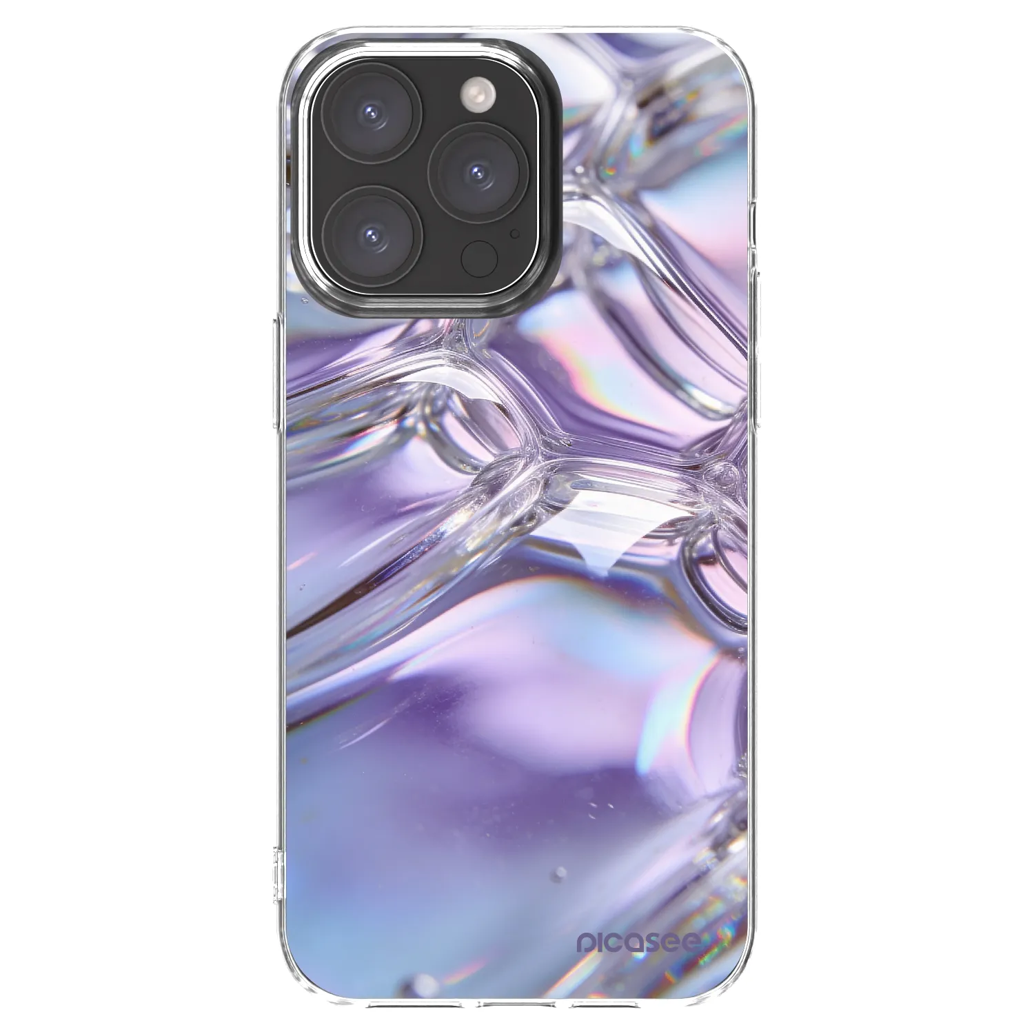 Picasee Apple iPhone 15 Pro Max Hülle - Transparentes Silikon - Iridescent bubbles