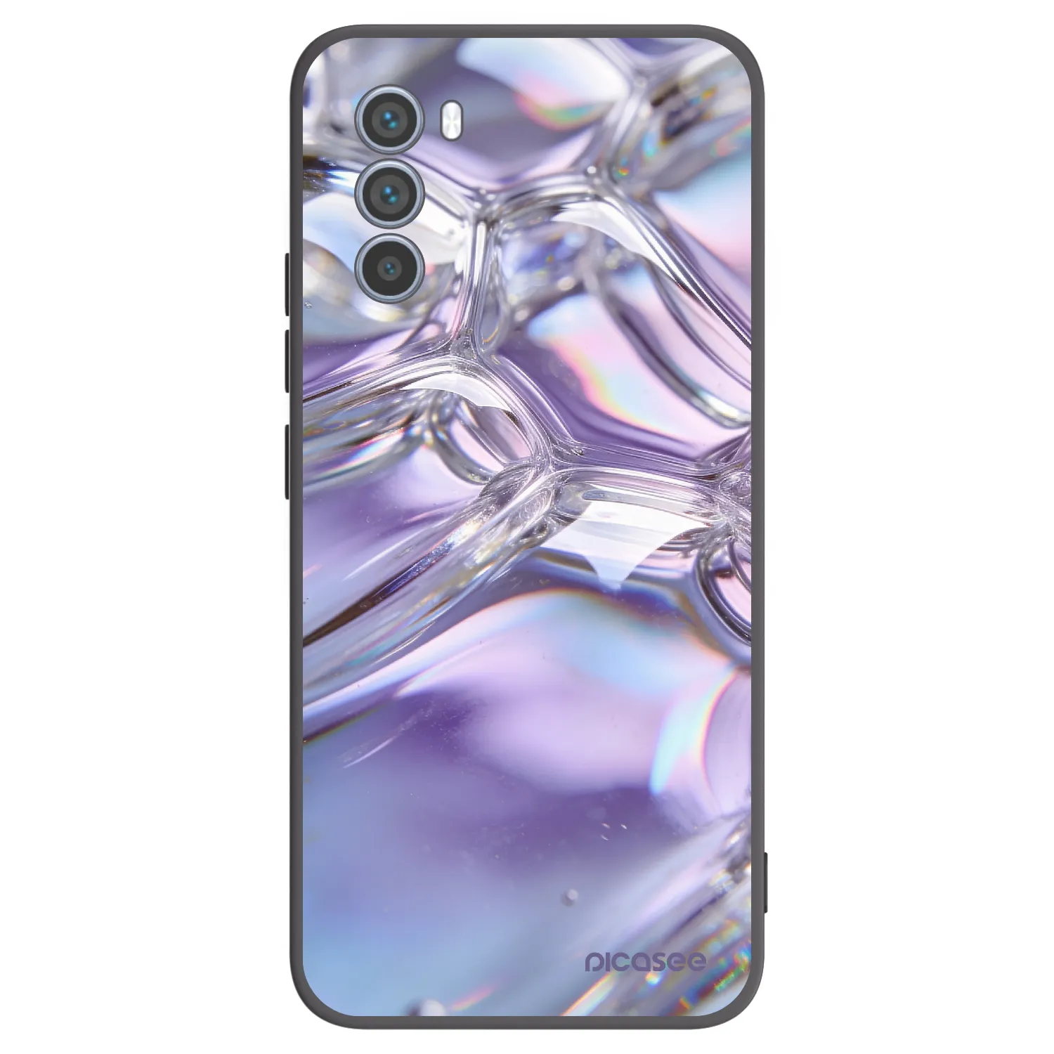 Picasee Motorola Moto G62 Hülle - Schwarzes Silikon - Iridescent bubbles