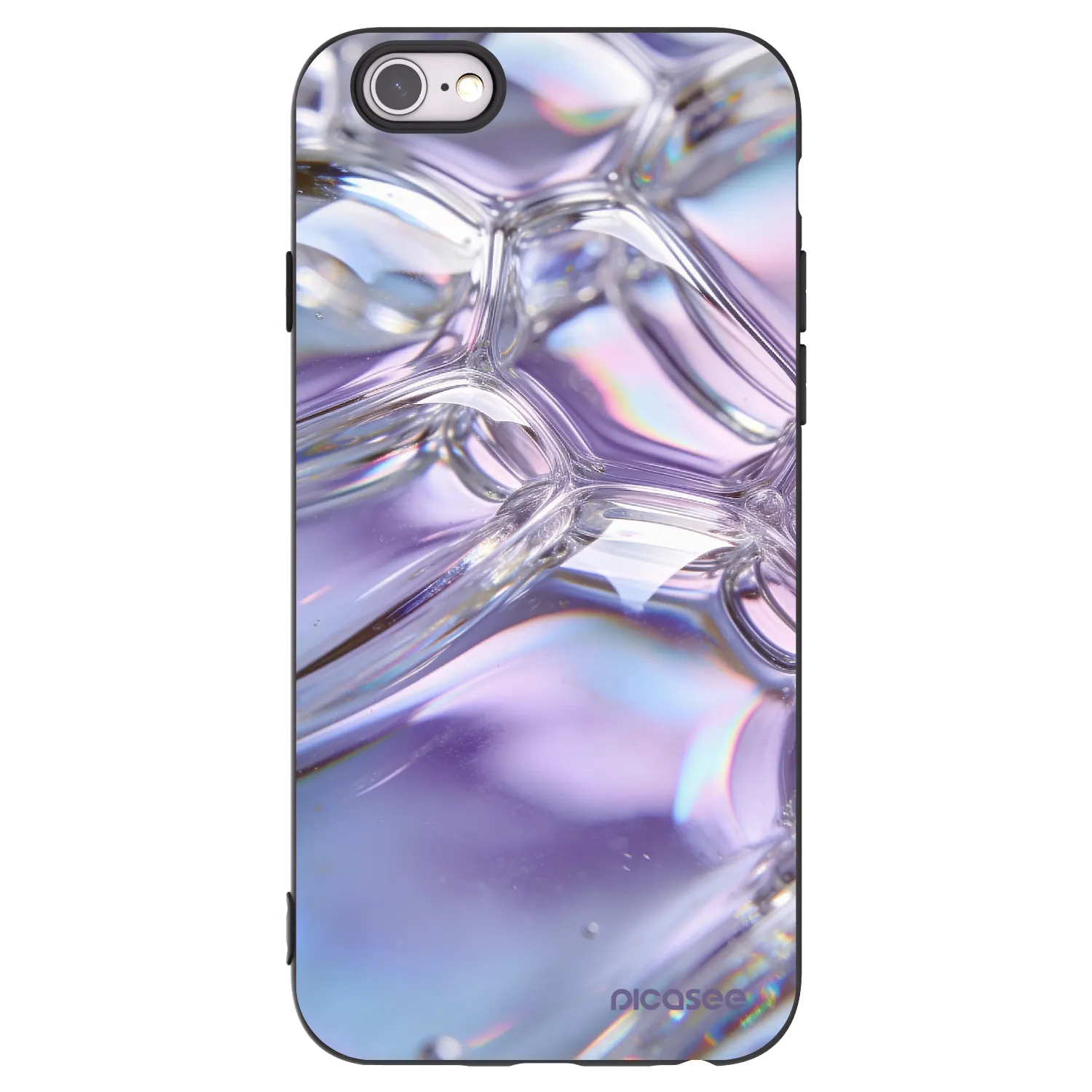 Picasee Apple iPhone 6/6S Hülle - Schwarzes Silikon - Iridescent bubbles