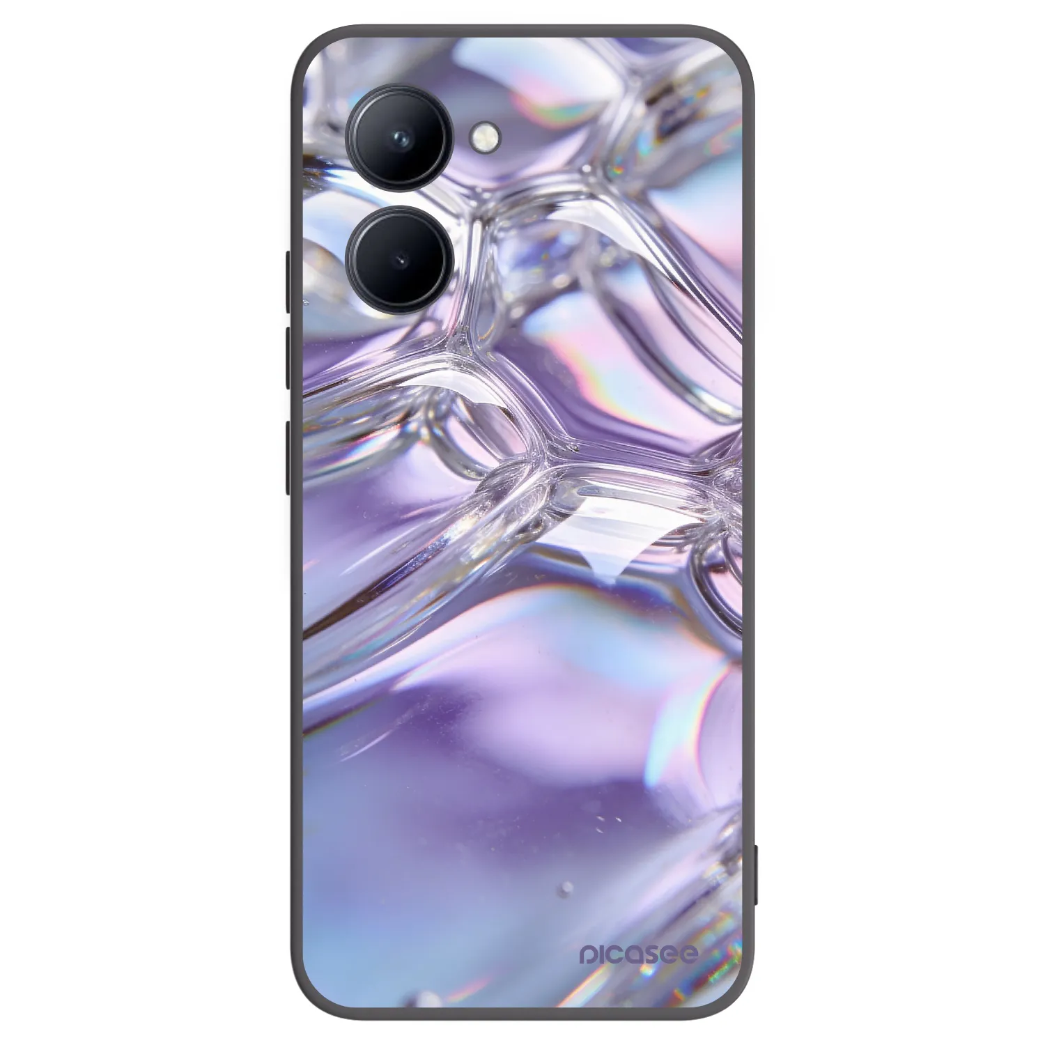Picasee Realme C33 (2023) Hülle - Schwarzes Silikon - Iridescent bubbles