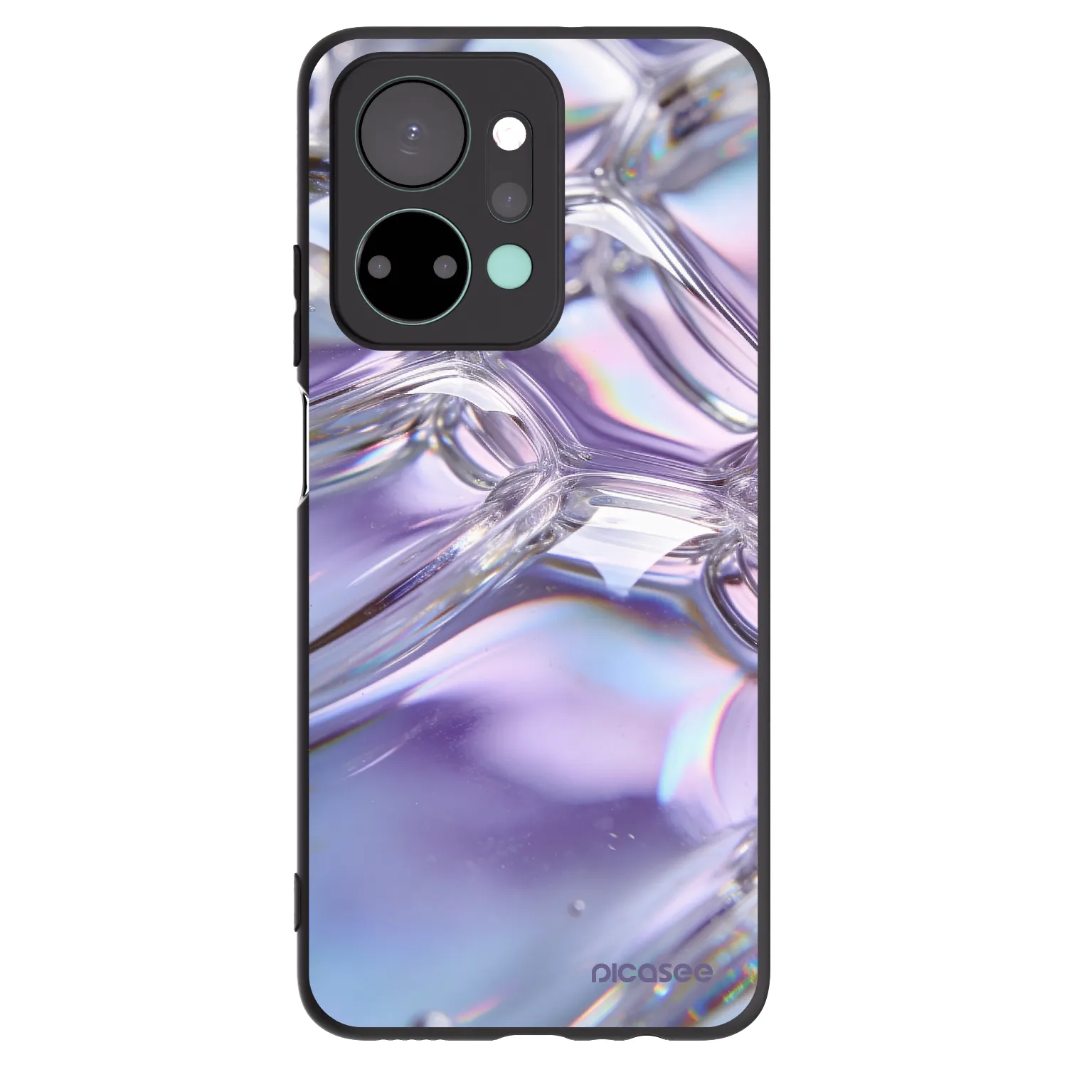 Picasee Honor X7a Hülle - Schwarzes Silikon - Iridescent bubbles