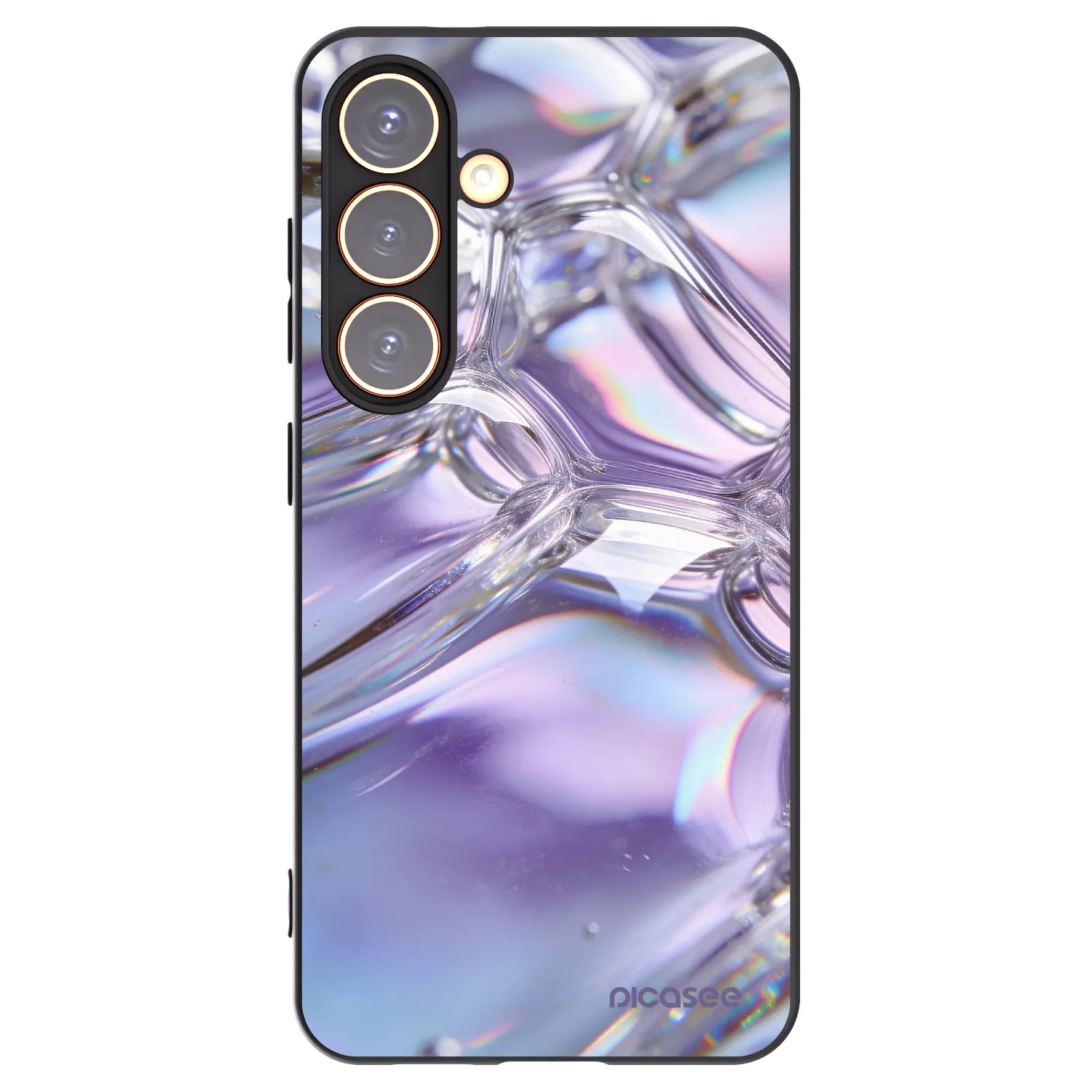 Picasee Samsung Galaxy S24 S921B 5G Hülle - Schwarzes Silikon - Iridescent bubbles