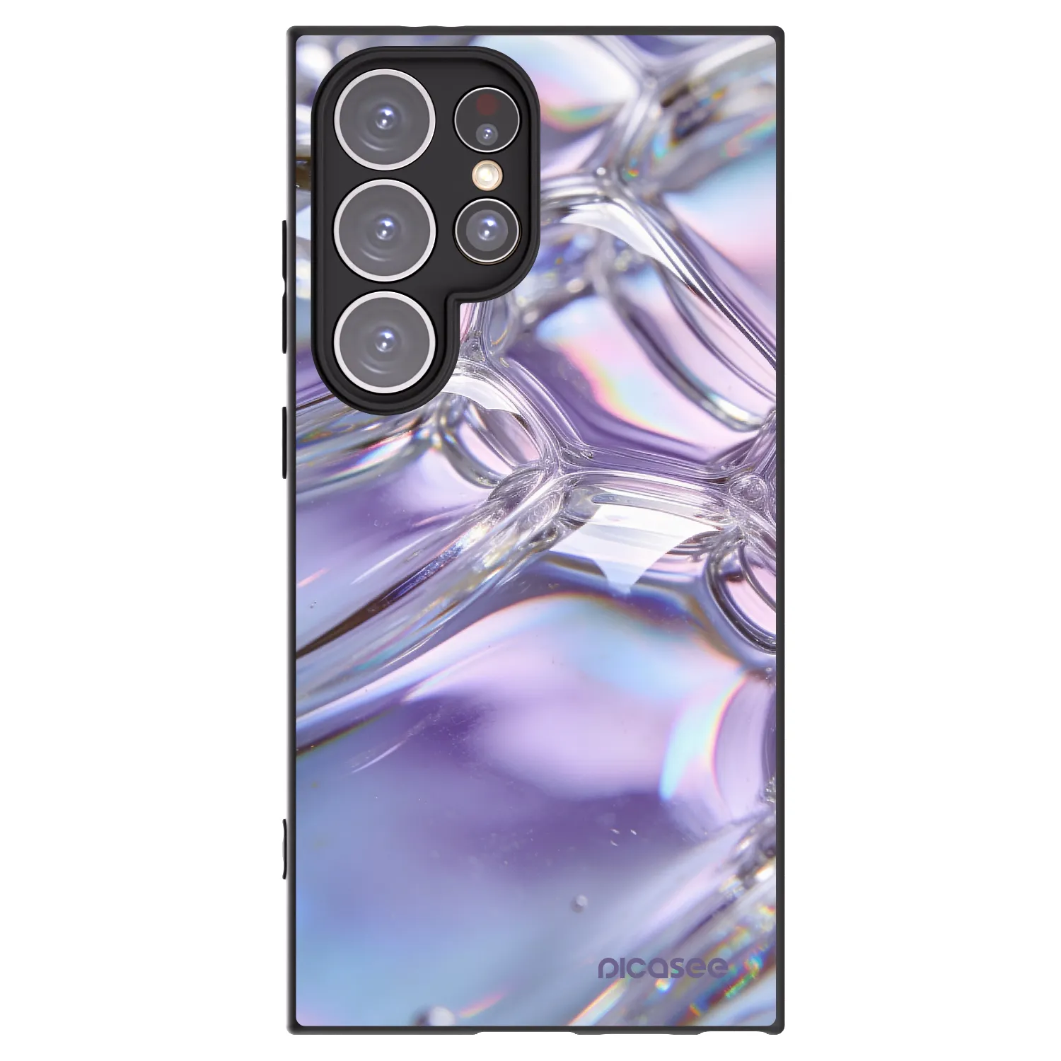 Picasee Samsung Galaxy S24 Ultra S928B 5G Hülle - Schwarzes Silikon - Iridescent bubbles