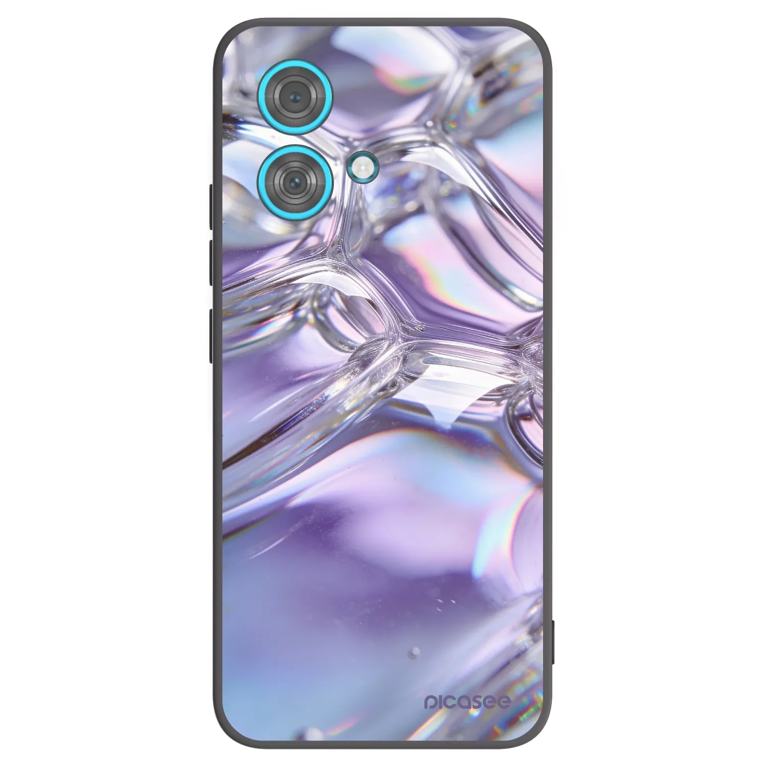 Picasee Motorola Edge 40 Neo Hülle - Schwarzes Silikon - Iridescent bubbles