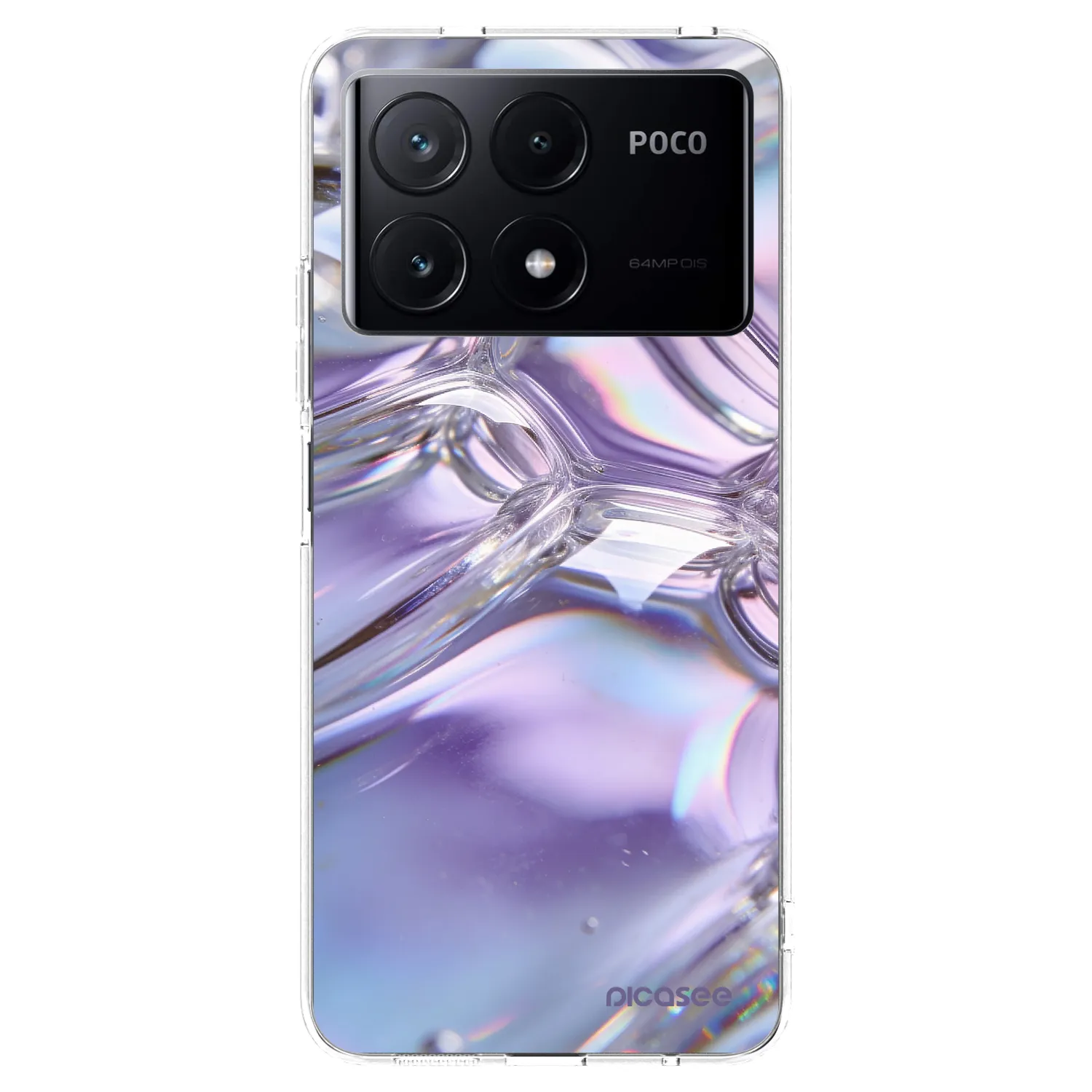 Picasee Xiaomi Poco X6 Pro Hülle - Transparentes Silikon - Iridescent bubbles