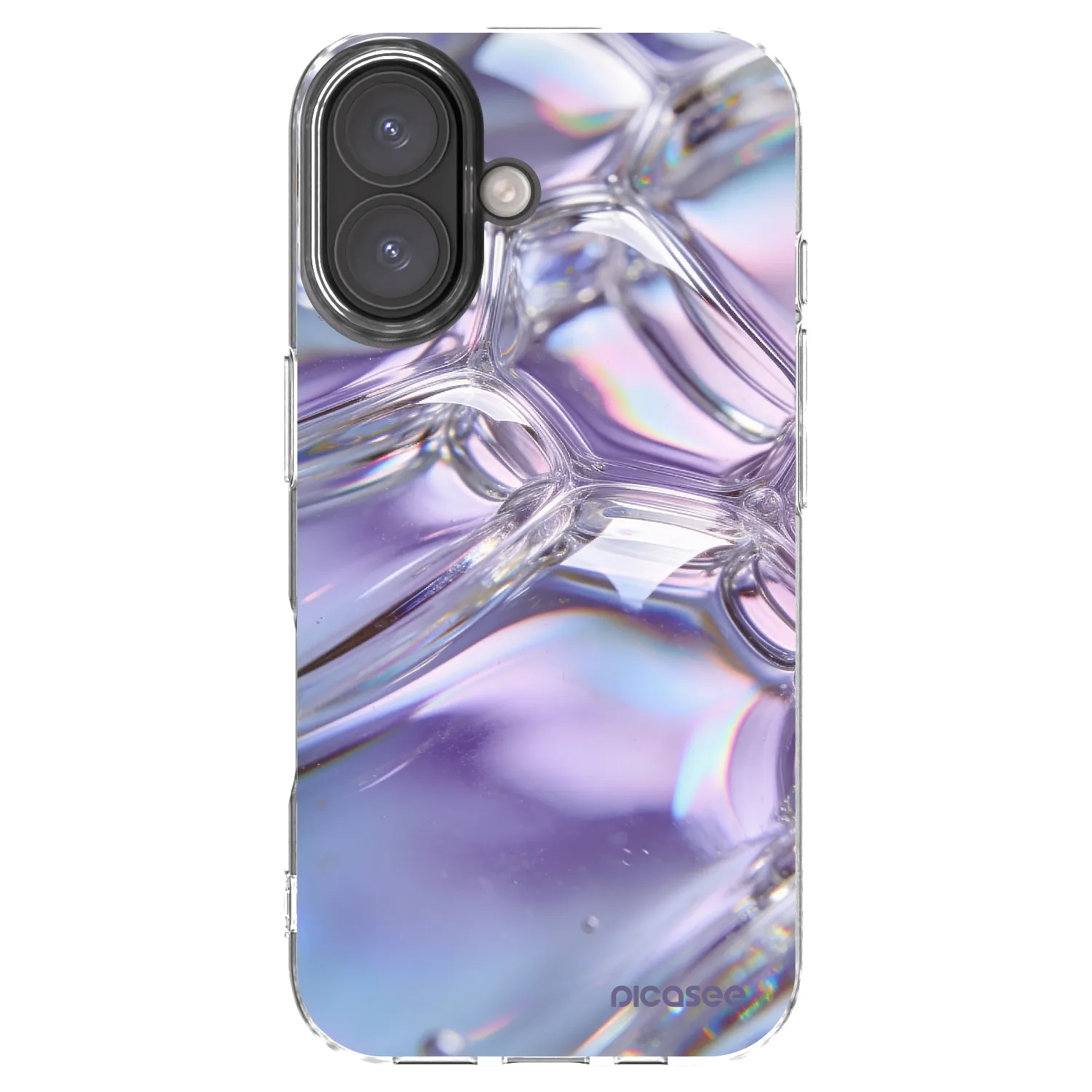 Picasee Apple iPhone 16 Hülle - Transparentes Silikon - Iridescent bubbles