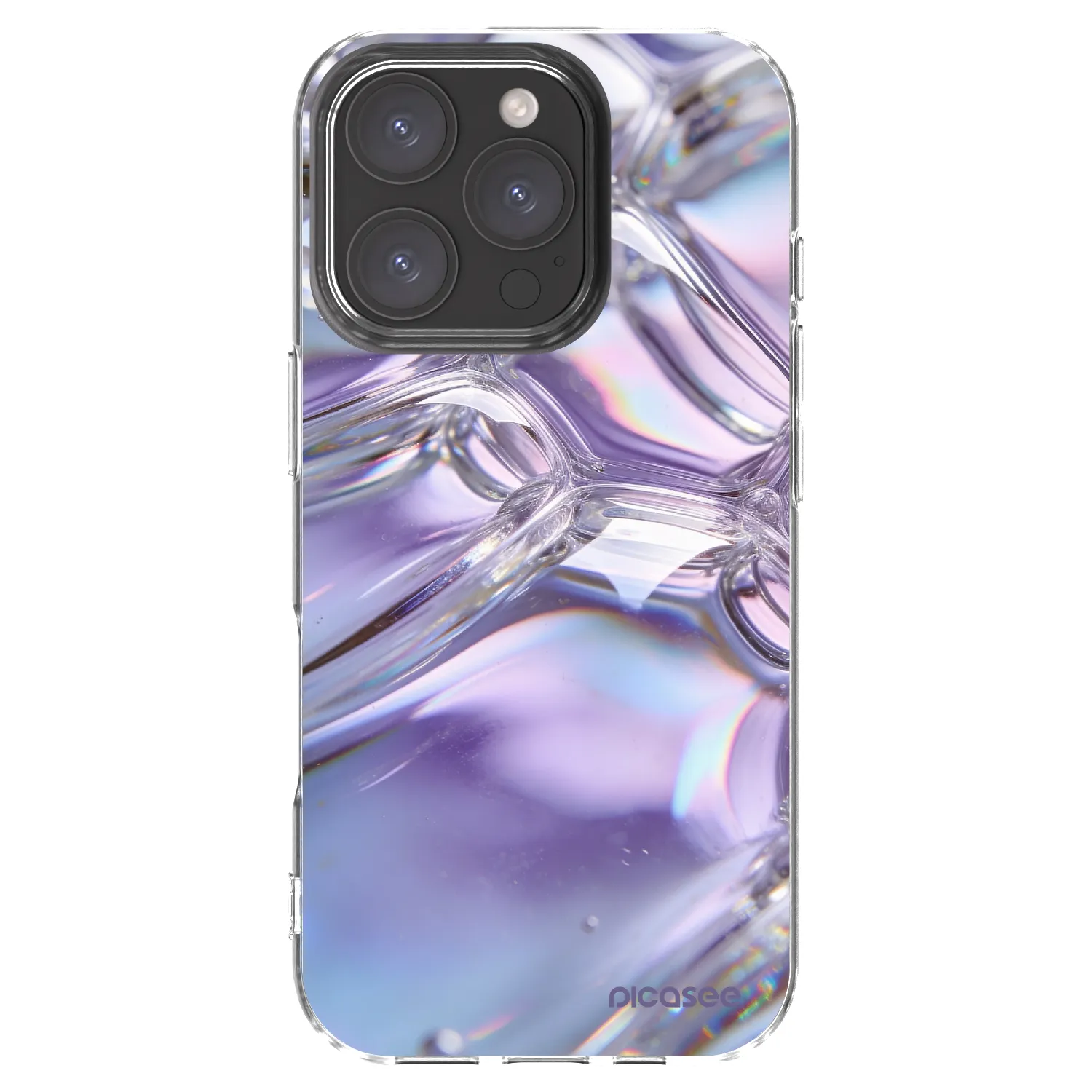 Picasee Apple iPhone 16 Pro Hülle - Transparentes Silikon - Iridescent bubbles
