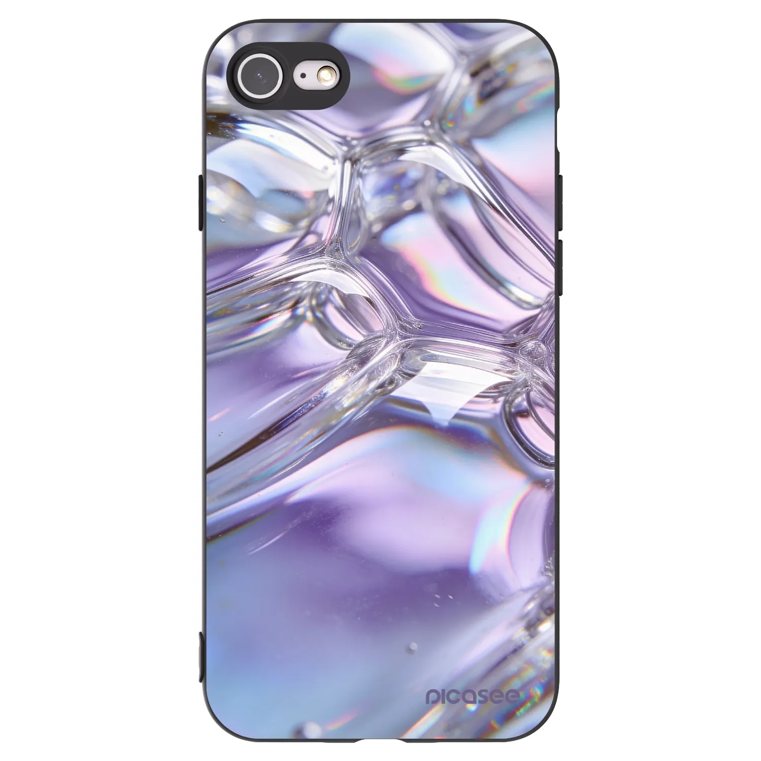 Picasee Apple iPhone 8 Hülle - Schwarzes Silikon - Iridescent bubbles