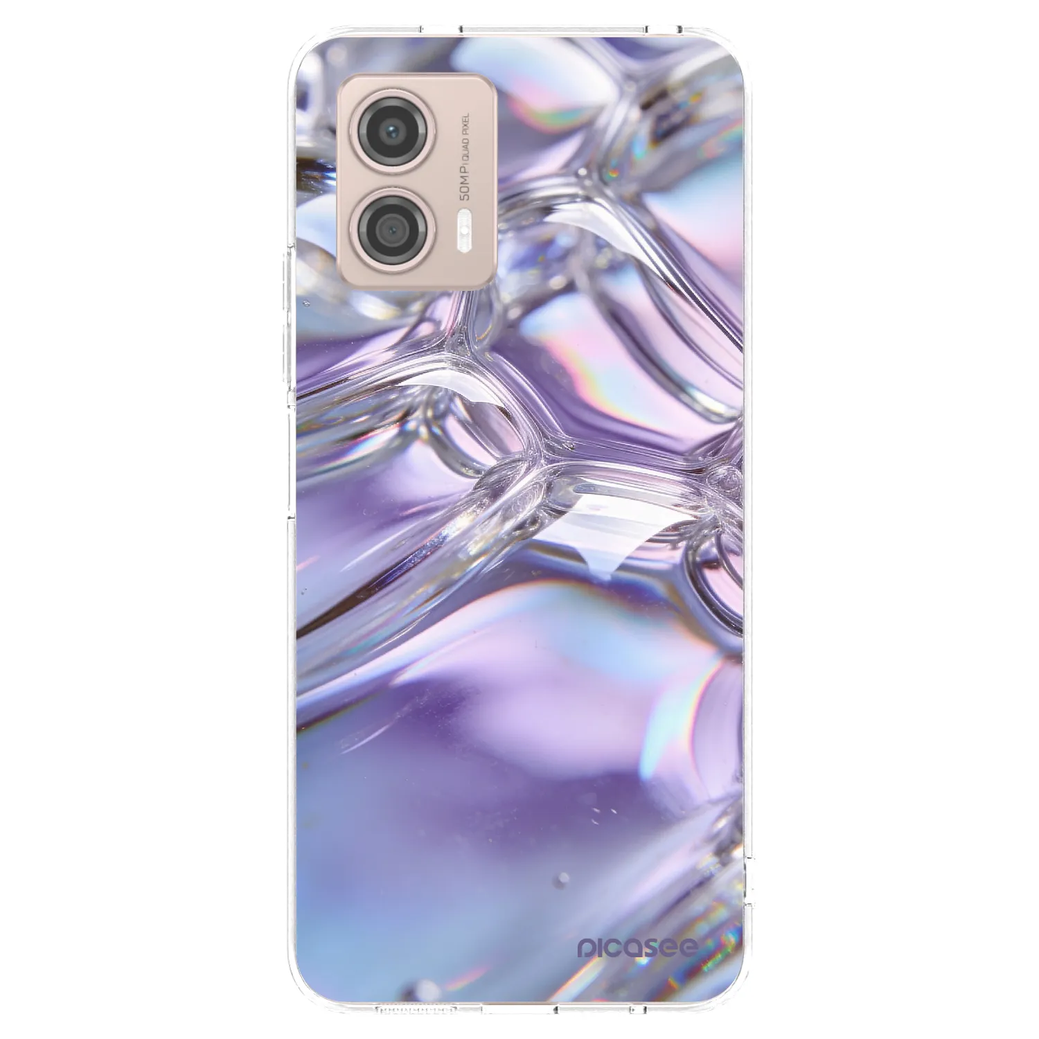 Picasee Motorola Moto G53 5G Hülle - Transparentes Silikon - Iridescent bubbles