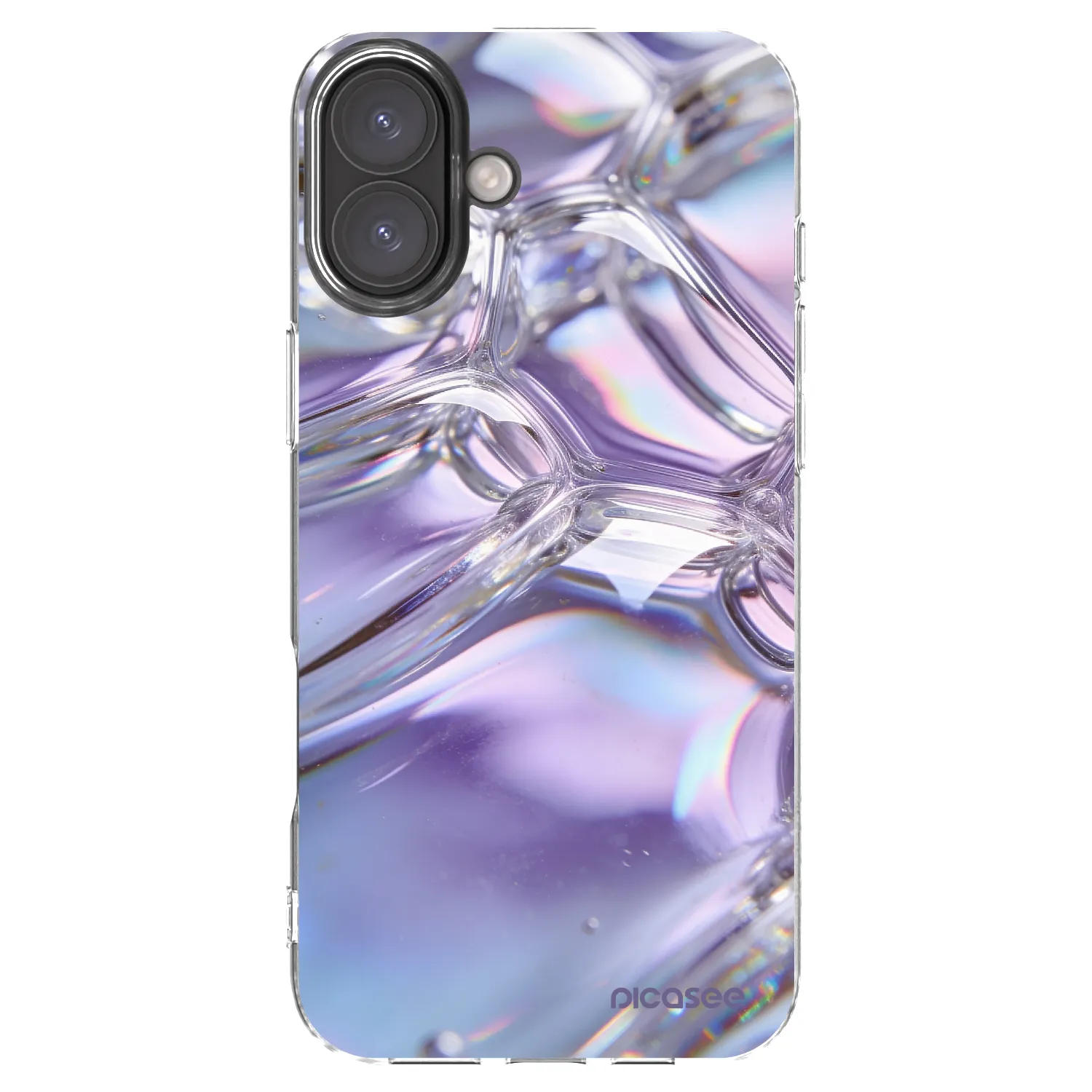 Picasee Apple iPhone 16 Plus Hülle - Transparentes Silikon - Iridescent bubbles